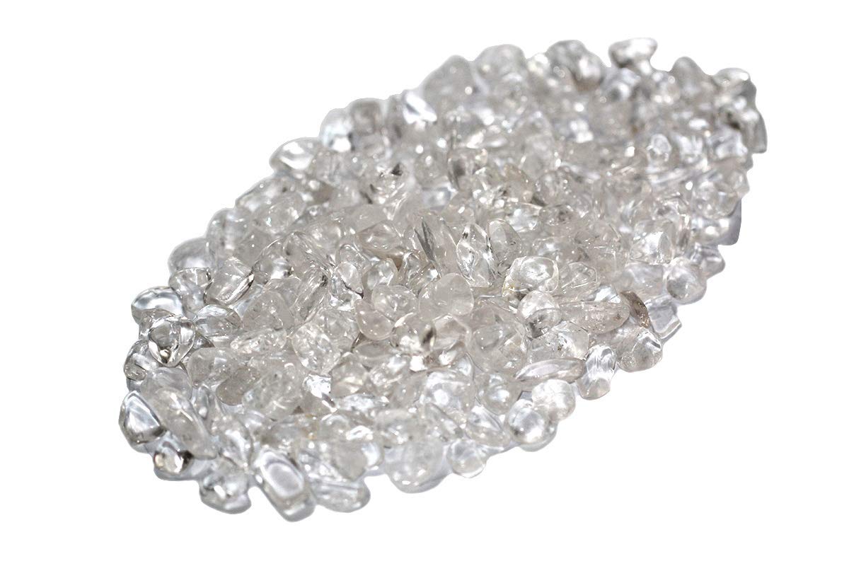 ZenQ 1 lb Clear Quartz Tumbled Stone Chips Crushed Natural Crystal Quartz Pieces
