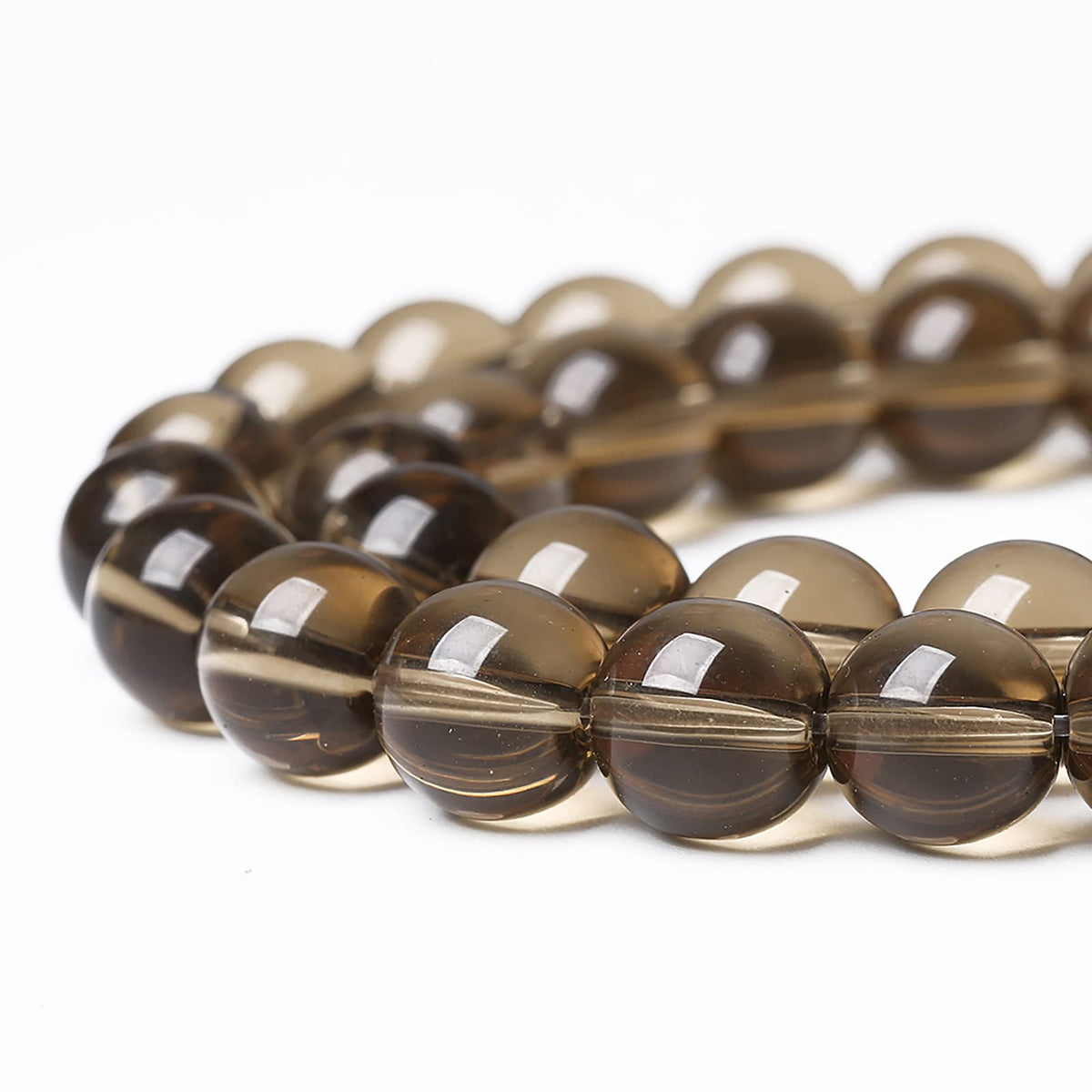 92PCS 4mm Smoky Crystal Quartz Glass Beads Natural Stone Round Loose Beads for Jewelry Making DIY Bracelet Necklace 15 Inch,Energy Stone Healing Power (4mm, Smoky Quartz Glass)