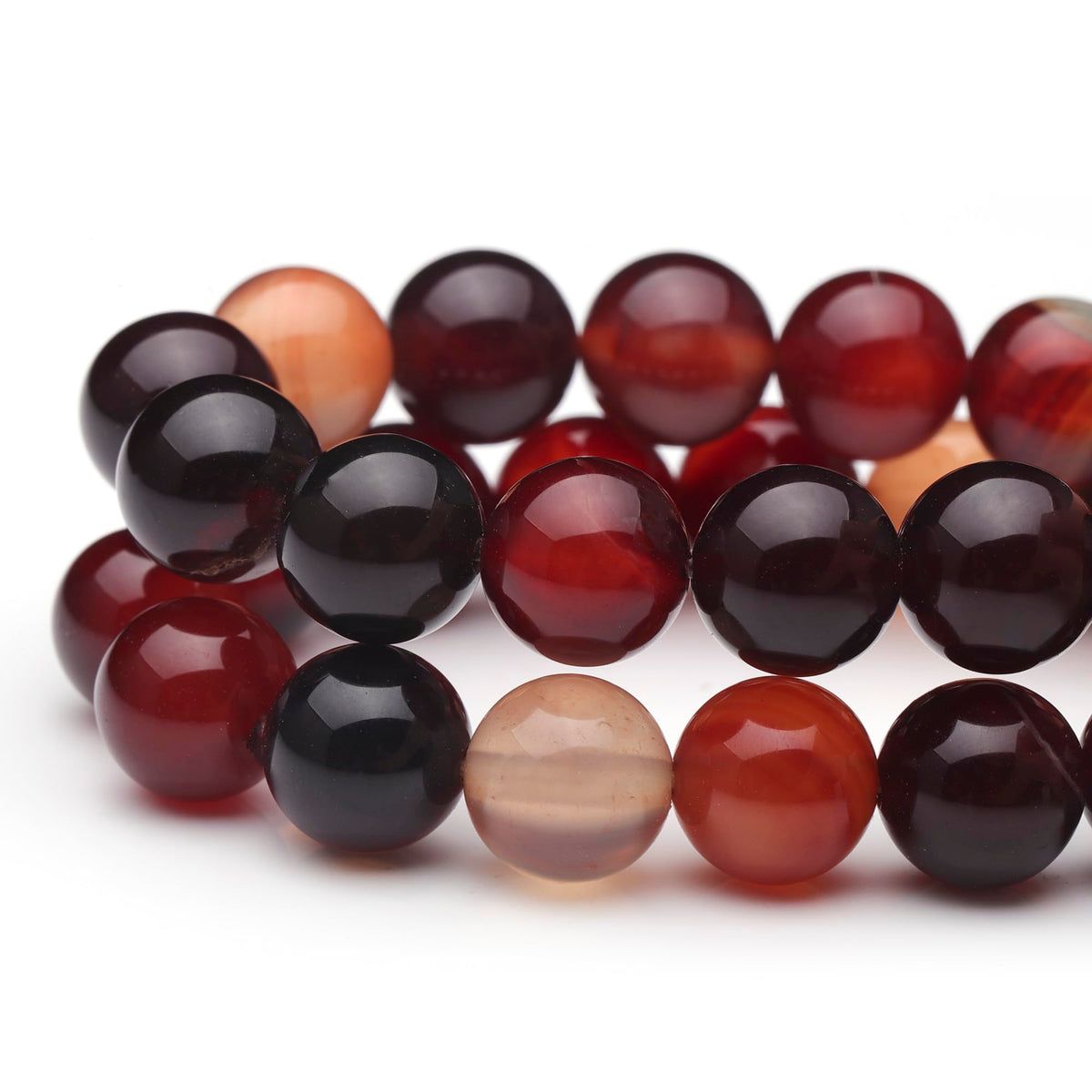 Youngbling Natural Gemstone Beads for Jewelry Making,10mm Wine Red Agate Polished Round Smooth Stone,Genuine Real Stone Red Beads for Bracelet Necklace 15 Inch