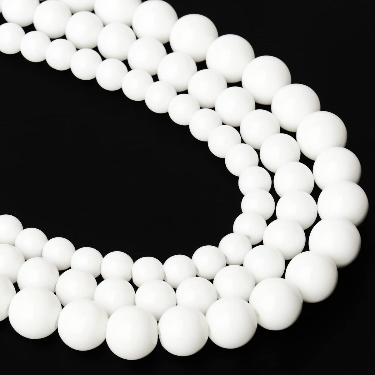 Song Xi White Tridacna Natural Stone Beads for Jewelry Making - 6mm Gemstone Beads