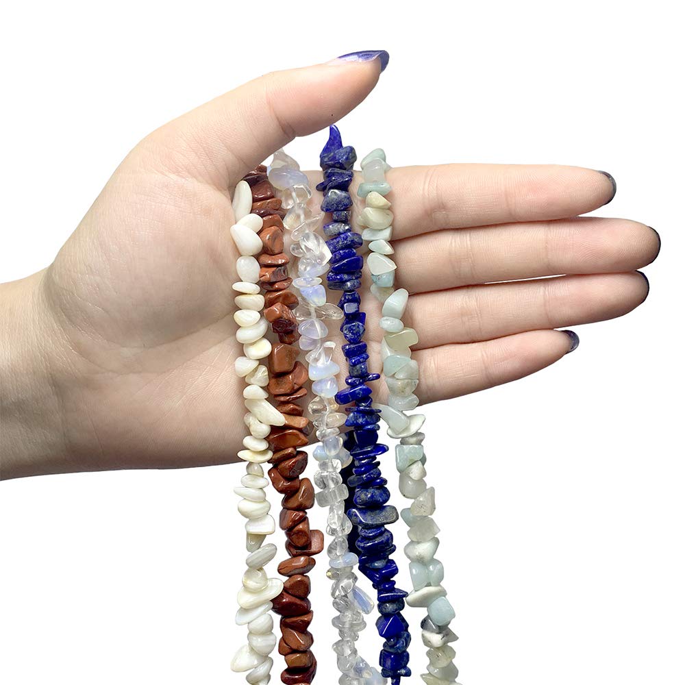 31 inches Chip Stone Loose Gemstones Beads Drilled Strand for Jewelry Making (Blue Sandstone)
