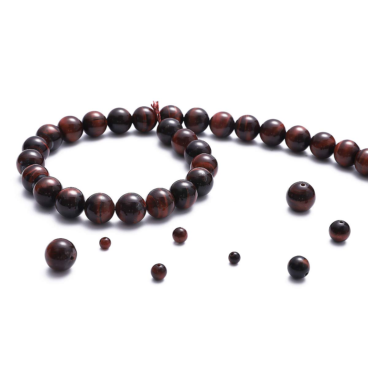 BEADIA Natural Red Tiger Eye Stone Round Loose Semi Gemstone Beads for Jewelry Making 10MM 38PCS