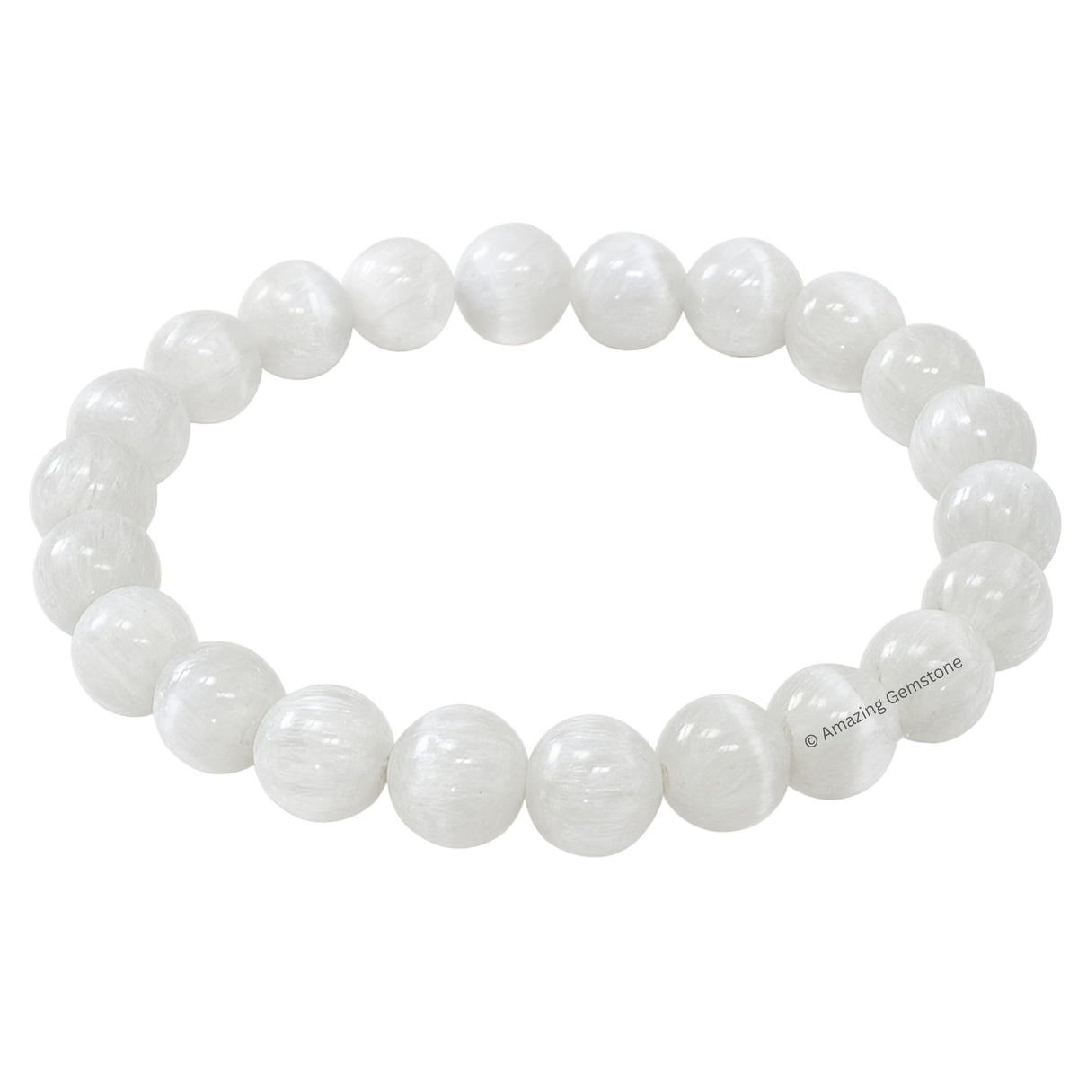 Amazing Gemstone Crystal Bracelet for Women Men's Gifts - Protection Healing Crystal Bracelet - 8mm Gemstone Beaded Stretchable Bracelet Pulseras Para Hombres Mujer Stocking Stuffers Mothers Day Gift (Selenite)