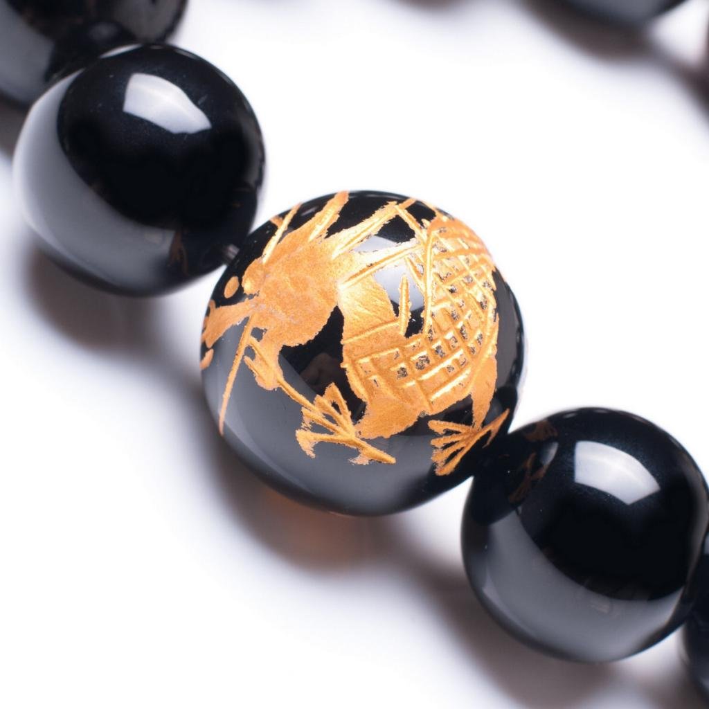 14mm Natural Lava Rock Black Beads Bracelets for Men | Vintage Design Yellow Tiger Eye Black Dragon Pattern Crystal Beaded Mens Bracelet | Bold Wrist Men’s Bracelets Beads Set for Layered Looks