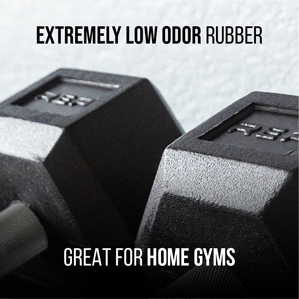 Rep 5-50 lb Rubber Hex Dumbbell Set, Low Odor