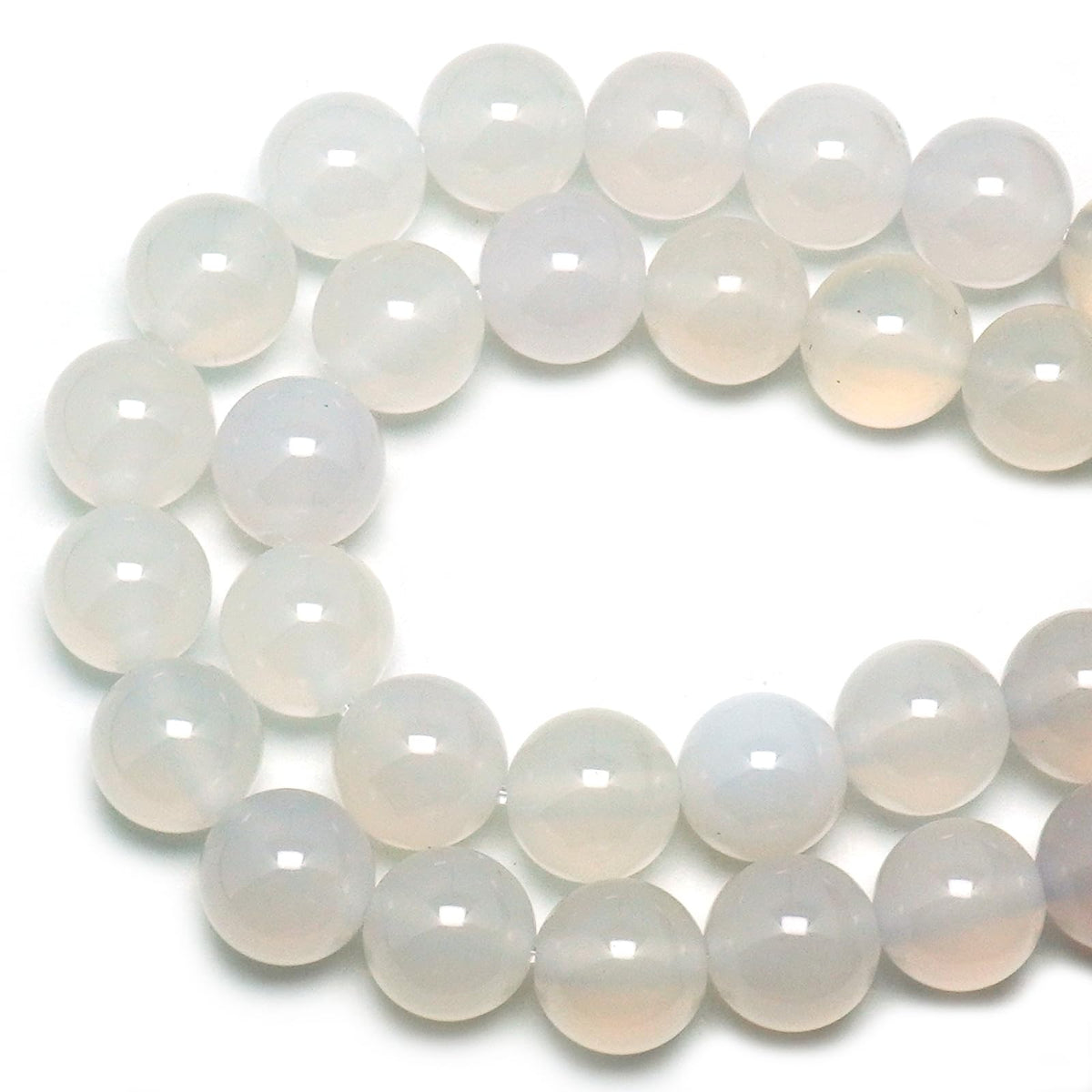 DIQIO Natural Stone Beads for Jewelry Making - 6mm Gemstone Round Loose Beads for Bracelets(58-60pcs, White Agate)