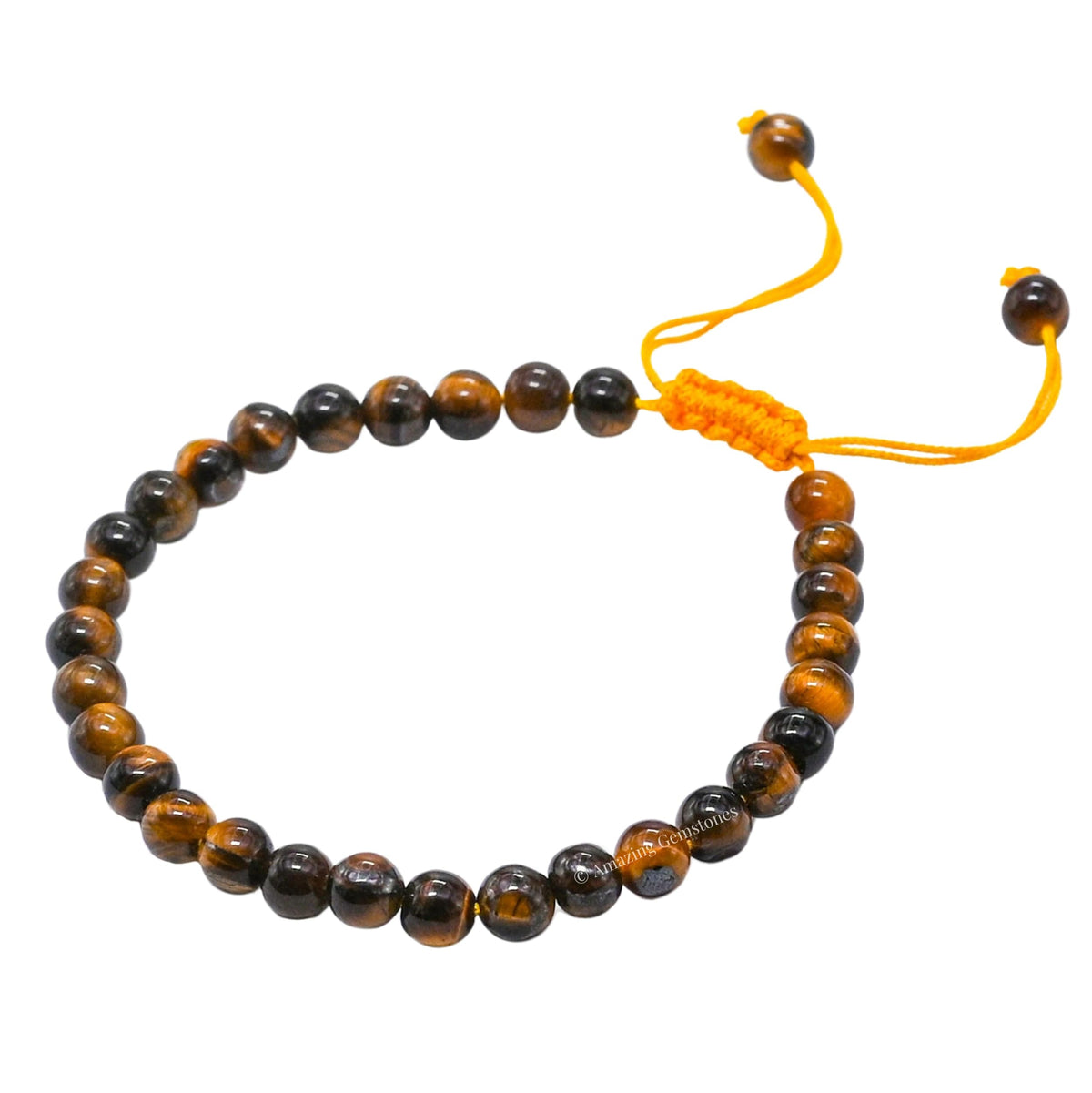 Amazing Gemstone Tiger Eye Bracelet for Women Men's Gifts - Protection Healing Crystal Bracelet - 6mm Gemstone Beaded Adjustable Bracelet