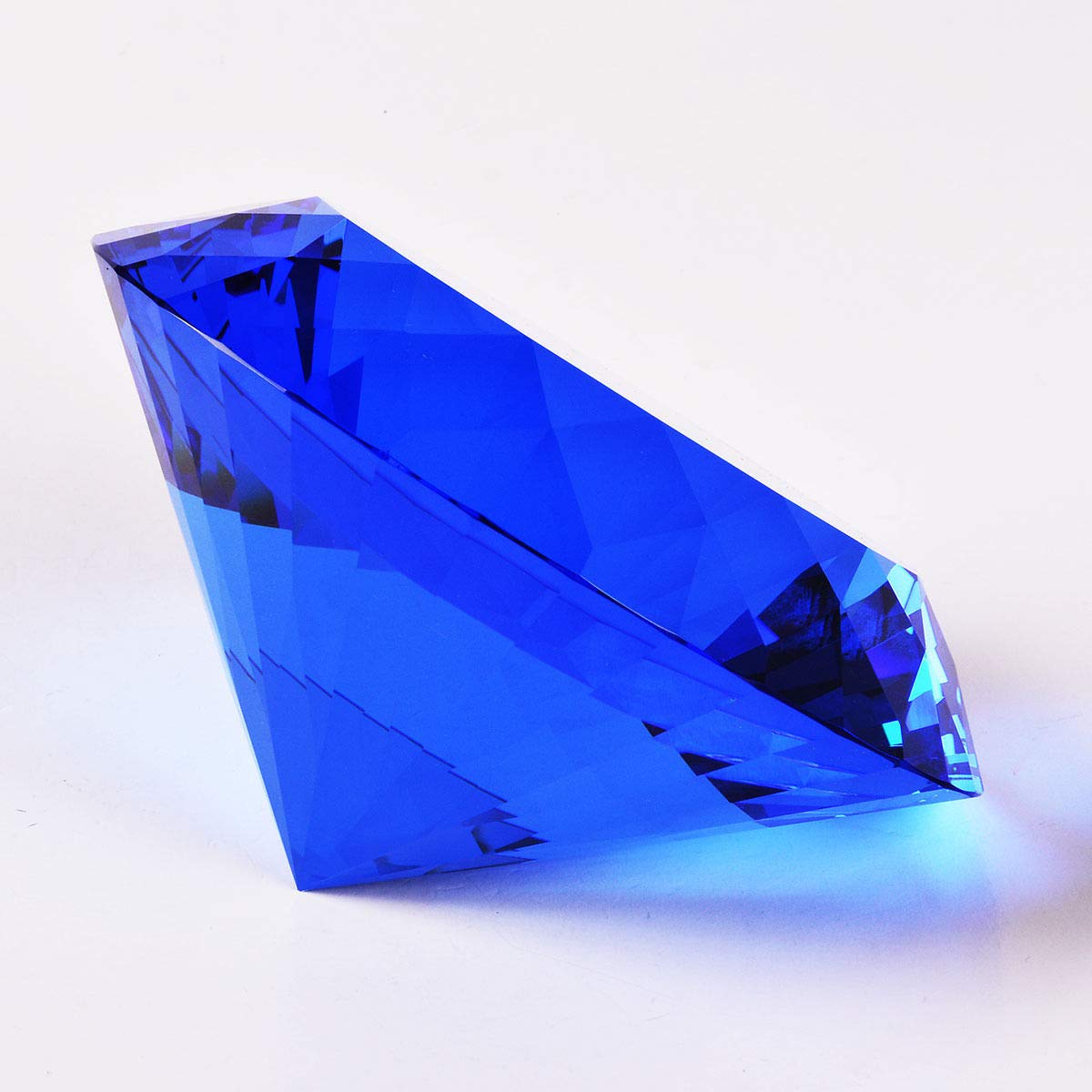 Blue Crystal Glass Diamond Shaped Decoration 60mm Jewel Paperweight,Gift Decoration Idea For Christmas, Thanksgiving And Birthday (Please identify our brand Yarr Store)