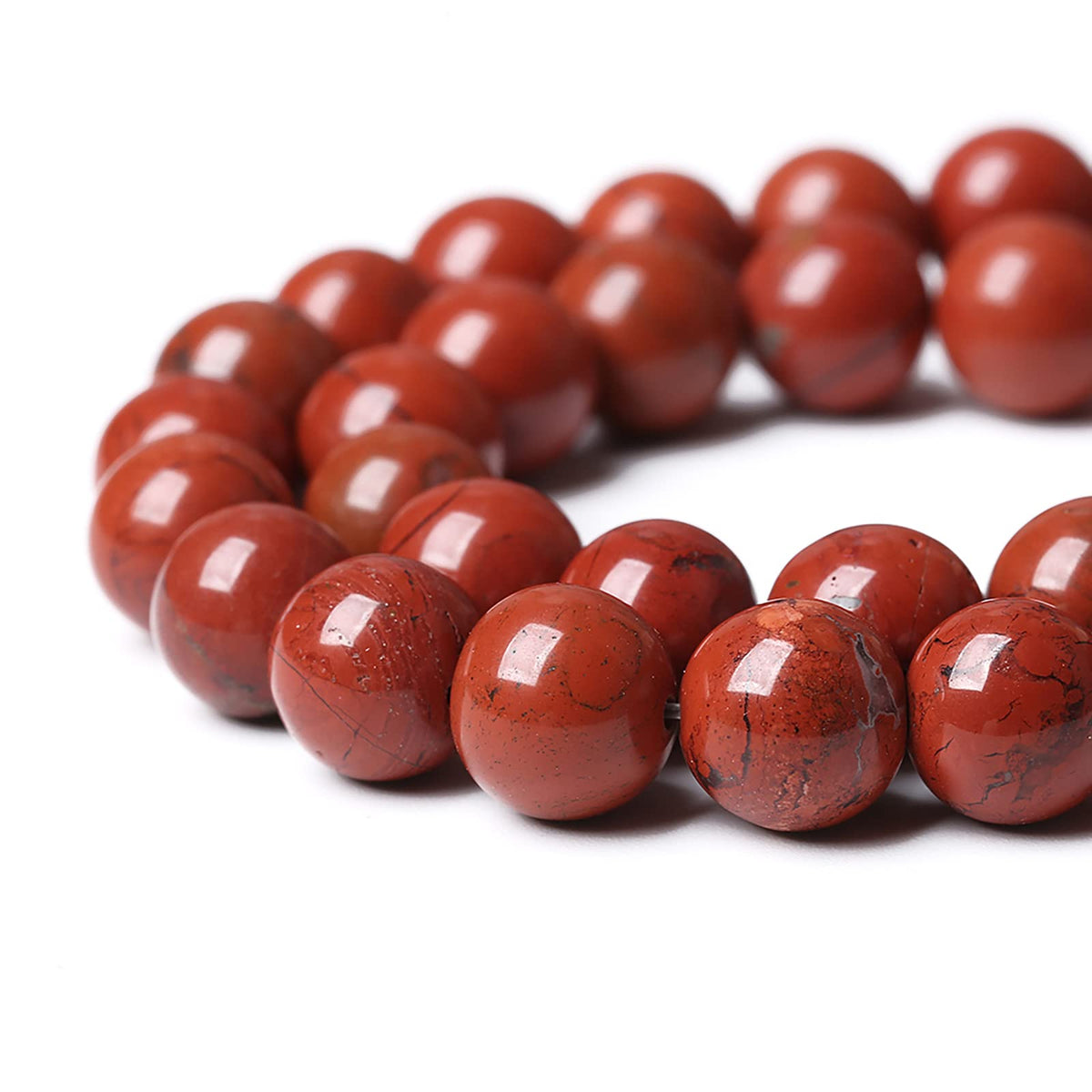 90PCS 4mm Natural Chinese Red Jaspers Beads Stone Round Loose Beads for Jewelry Making DIY Bracelet Necklace 15 Inch,Energy Stone Healing Power (4mm, Chinese Red Jaspers)