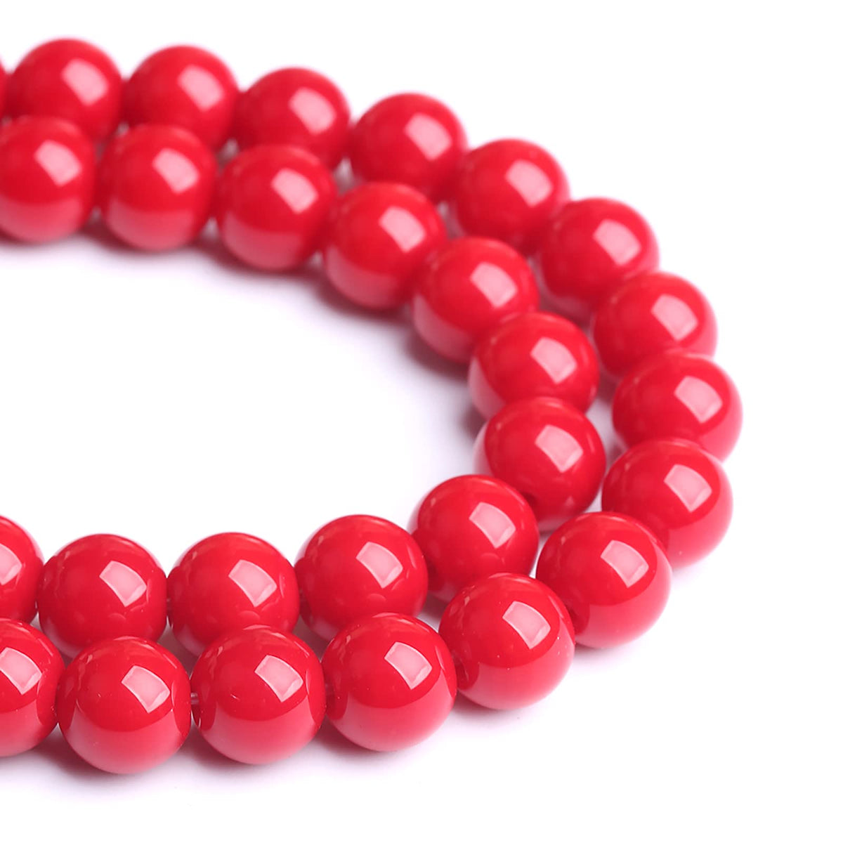 120PCS 6MM Red Glass Round Spacer Loose Beads for Jewelry Making DIY Bracelet Necklace
