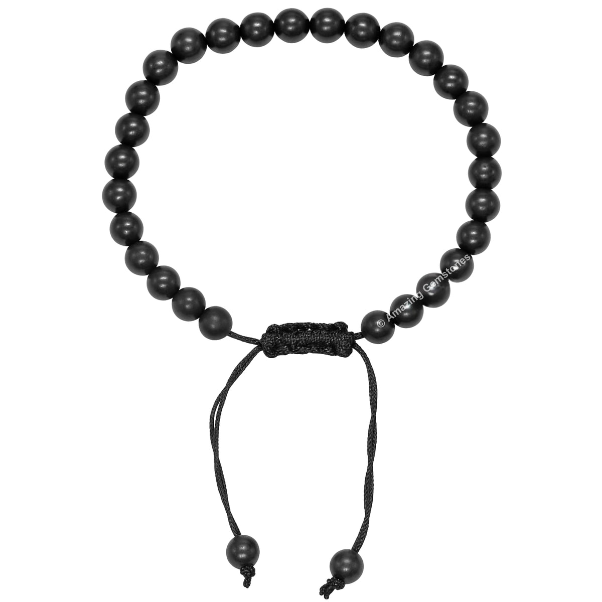 Amazing Gemstone Shungite Bracelet, Gifts For Men & Women - Protection Healing Crystal Bracelet - 6mm Gemstone Beaded Adjustable Bracelet, Pulseras Para Hombres Mujer Stocking Stuffers