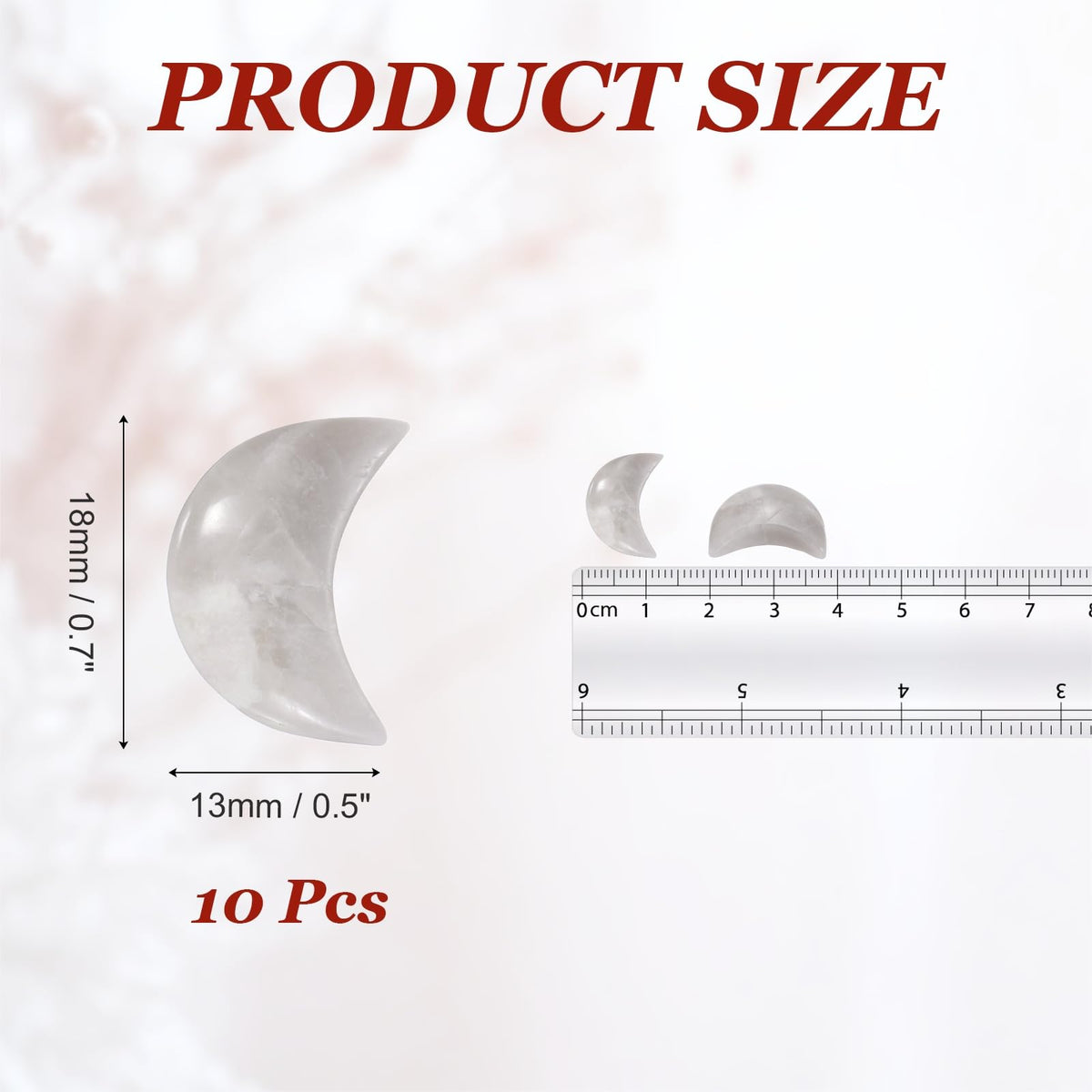 MECCANIXITY 10 Pcs Moon Crystal Worry Stone, 0.5 Inch Length Natural Agate Moon Gemstone Bulk, Carved Pocket Stones for Meditation Balancing Pendant Decor