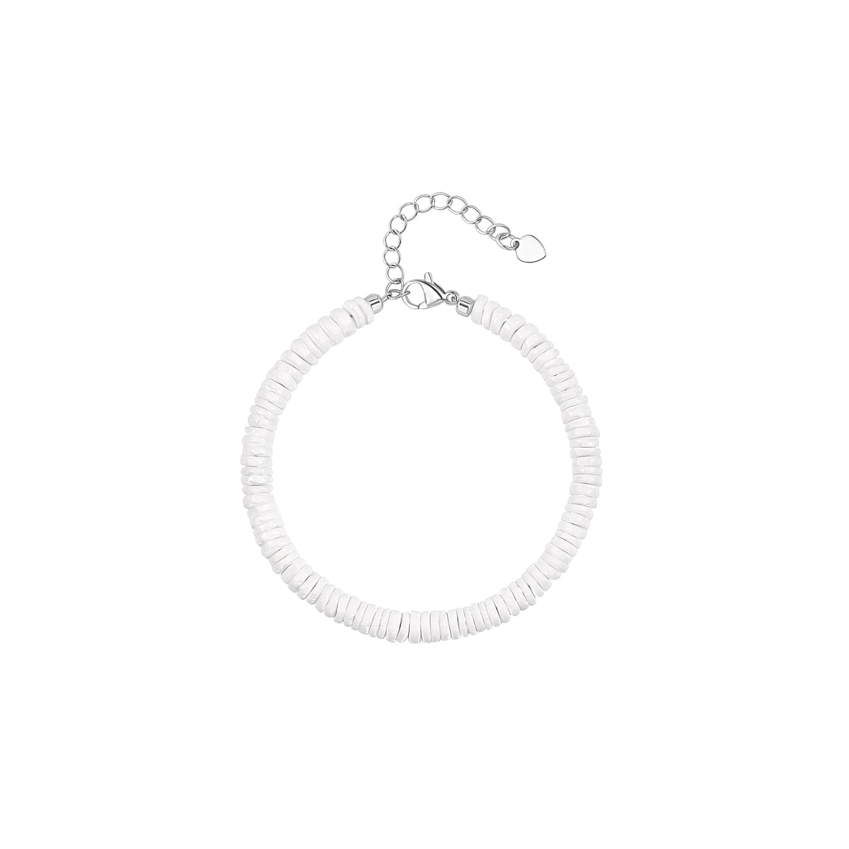 POTESSA Puka Shell Bracelet for Women Summer Natural Seashell Hawaiian Pooka Bracelet Heishi Clam Chips Surfer Jewelry