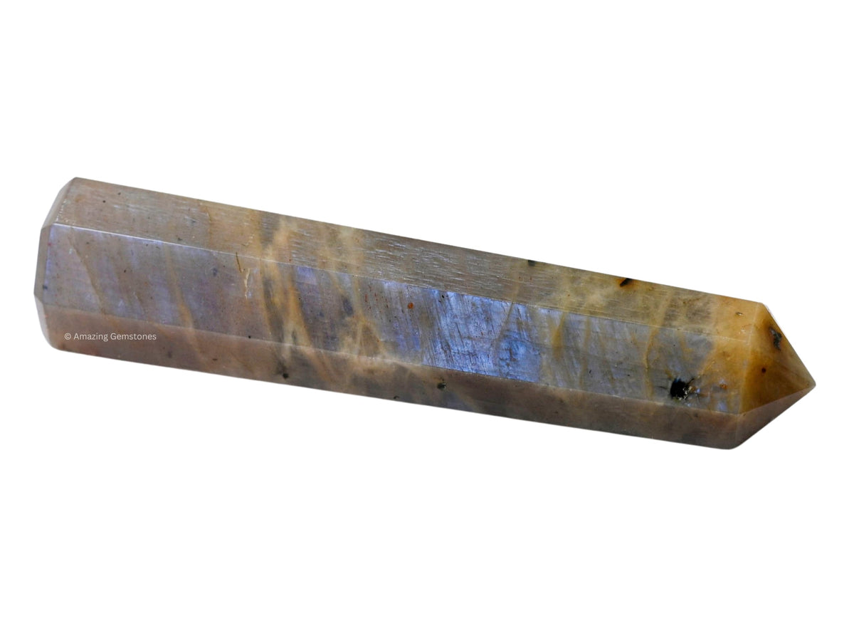 Amazing Gemstone Sun Moonstone Crystal Towers - Natural Healing Crystal Point Obelisk for Reiki Healing and Crystal Grid (3" to 4" INCH)