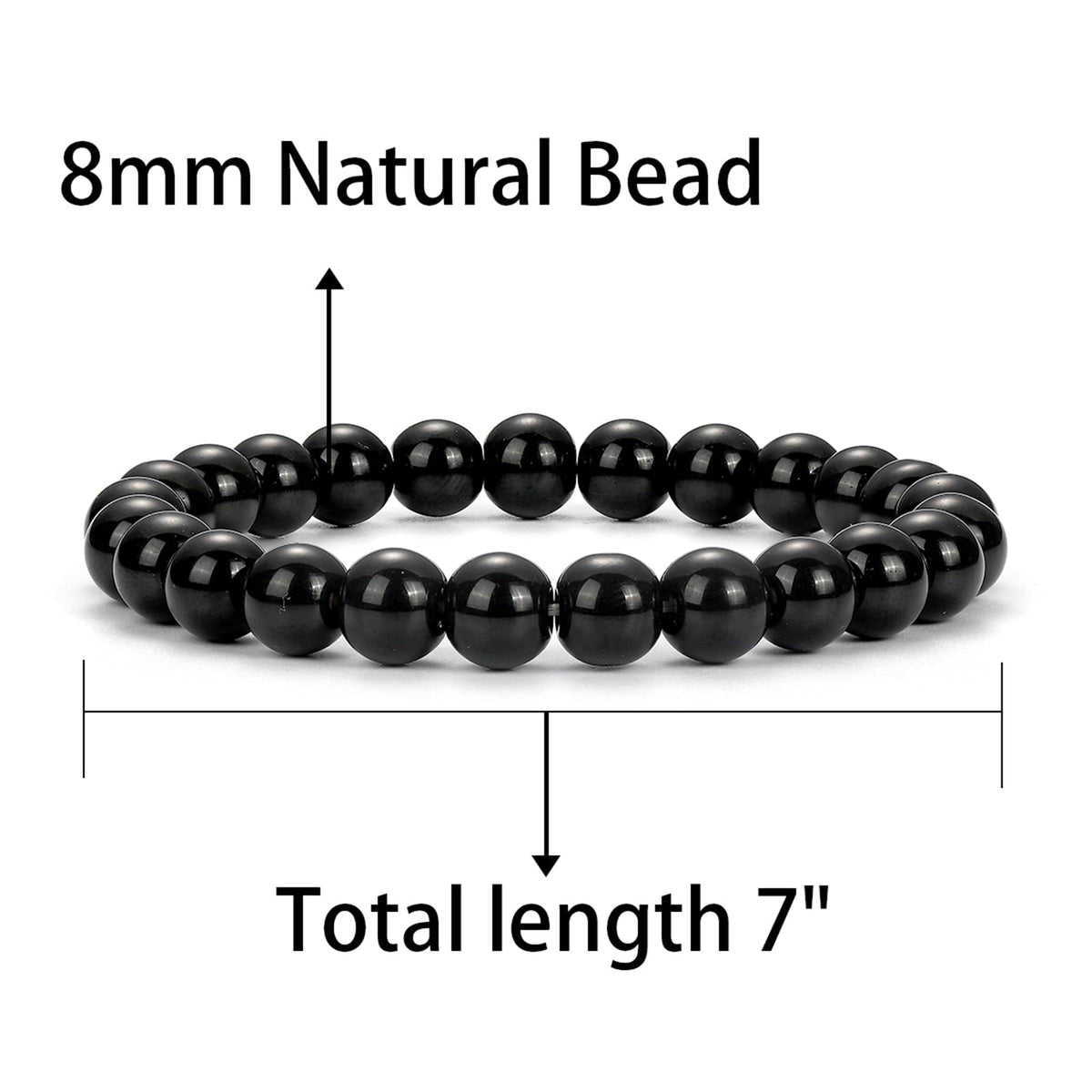 Gnamy Black Lava Bracelet for Women, Healing Crystal Bracelet for Spiritual Healing Positive Energy Stress Relief, Natural Stone Stretch Beads Bracelets Jewelry Birthday Gifts for Daughter Friends Girlfriend Her