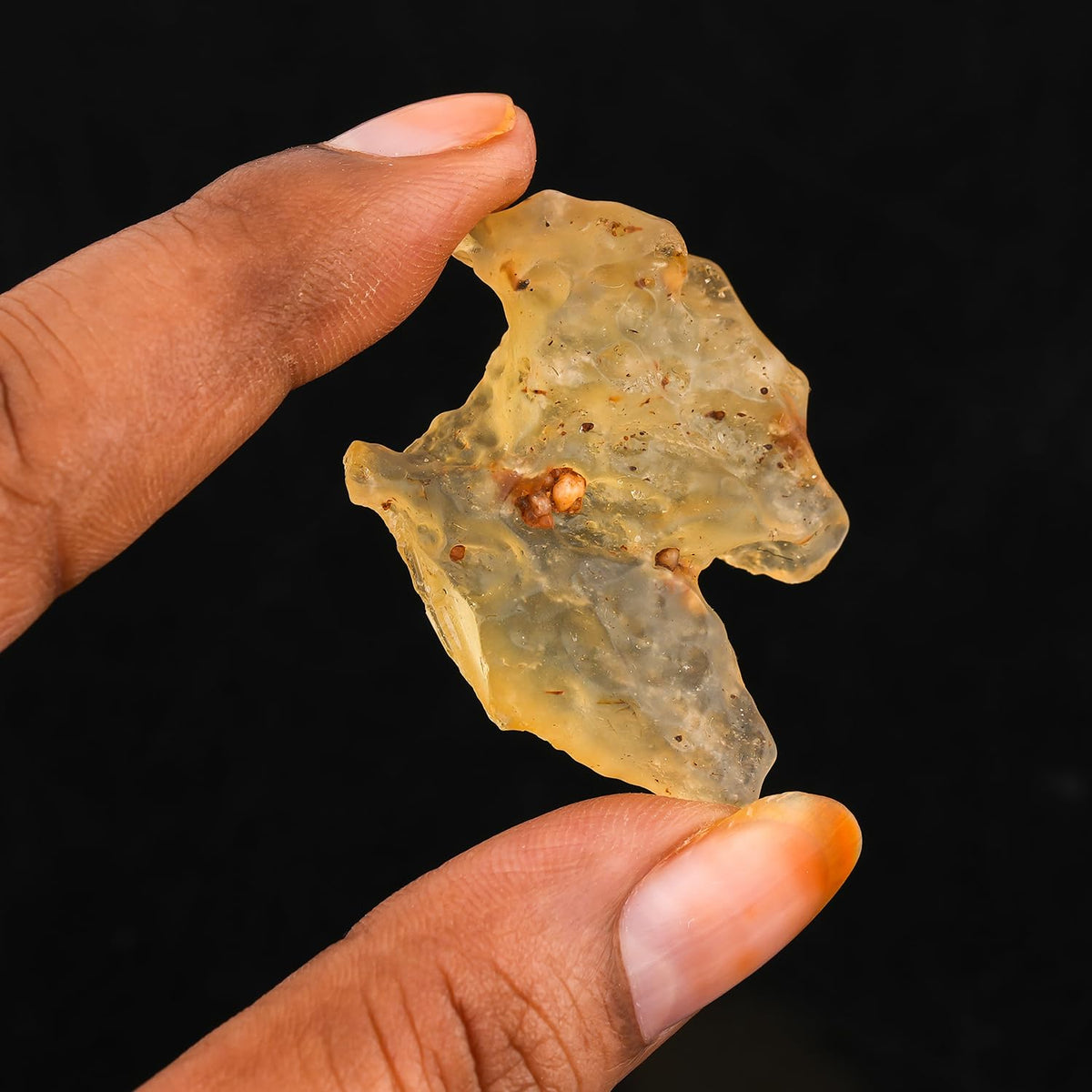 CRYSTALINES (2pcs Natural Raw Libyan Desert Glass Tektite Stone, Genuine Libyan Gold Tektite Rough Stone, Wicca & Reiki Healing Crystals, Meteorite Gems Collector Specimen