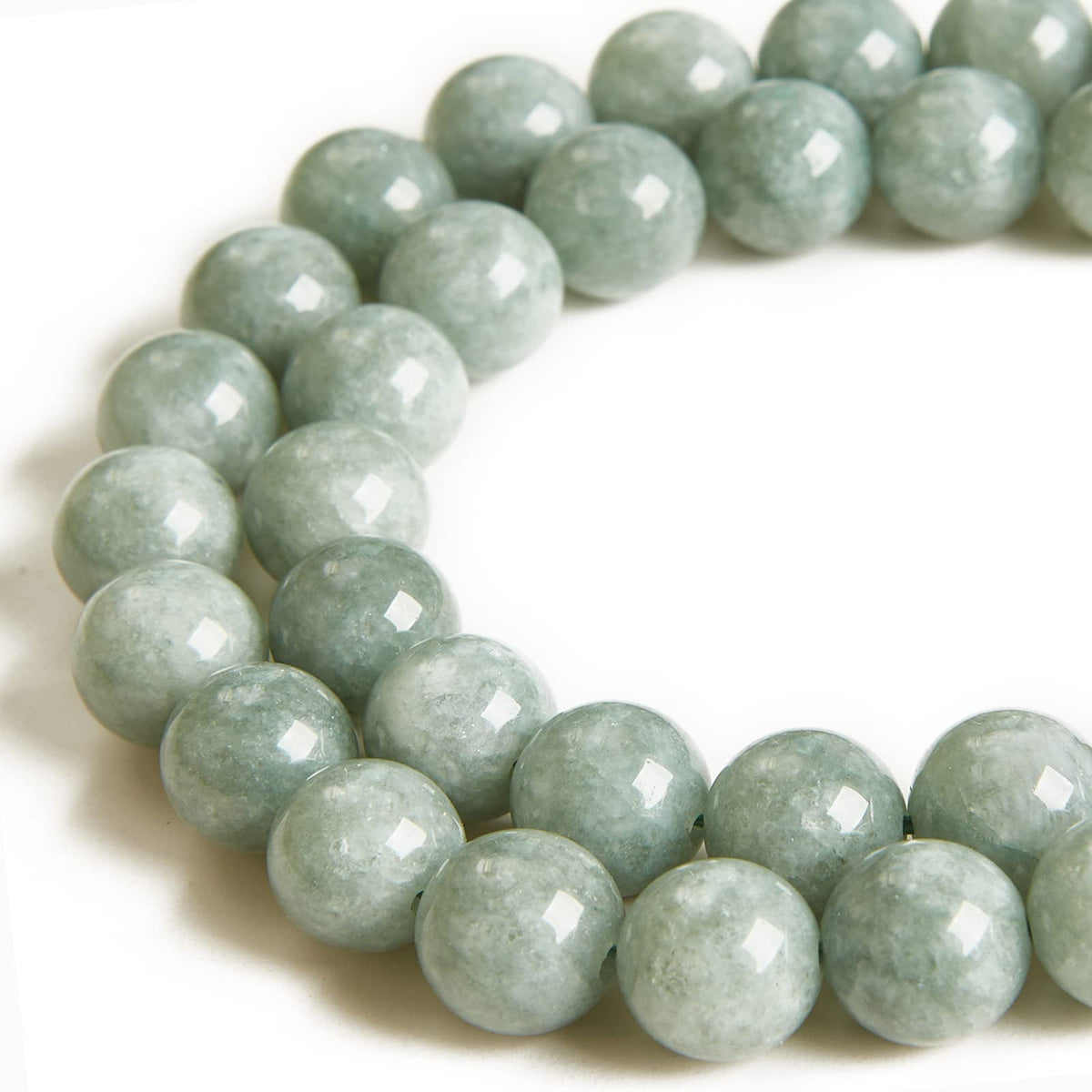 35pcs 10mm Natural Burmese Jade Beads Gemstone Beads Round Loose Beads for Jewelry Making