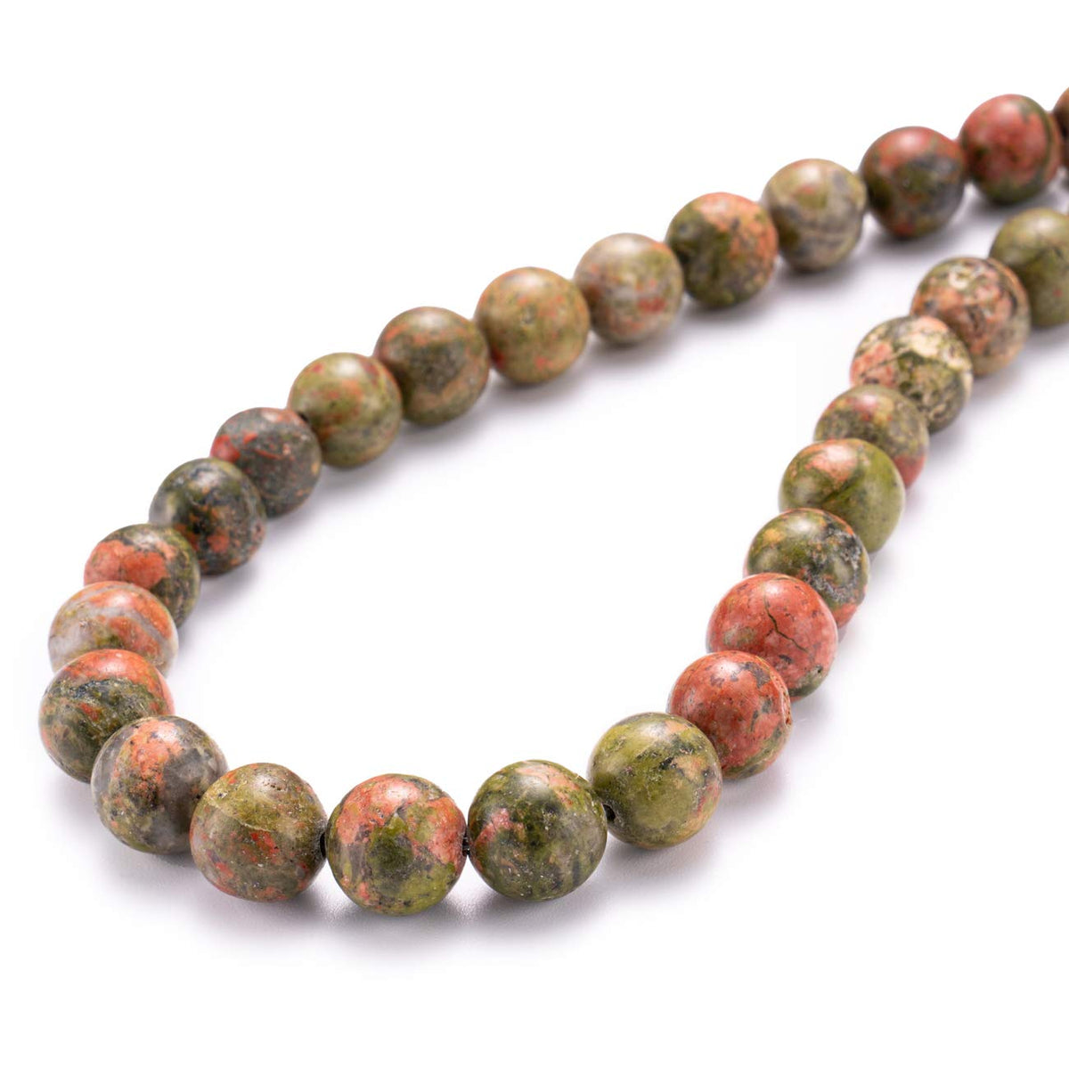 BEADIA Natural Unakite Stone Round Loose Semi Gemstone Beads for Jewelry Making 8MM 44PCS