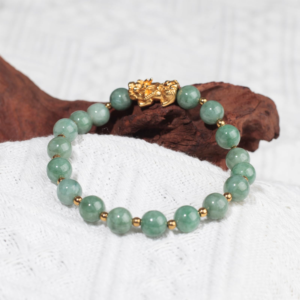 AROUROUA Fengshui Wealth Bracelet Green Real Jade Bracelet For Women Attract Lucky Wealthy Bracelets