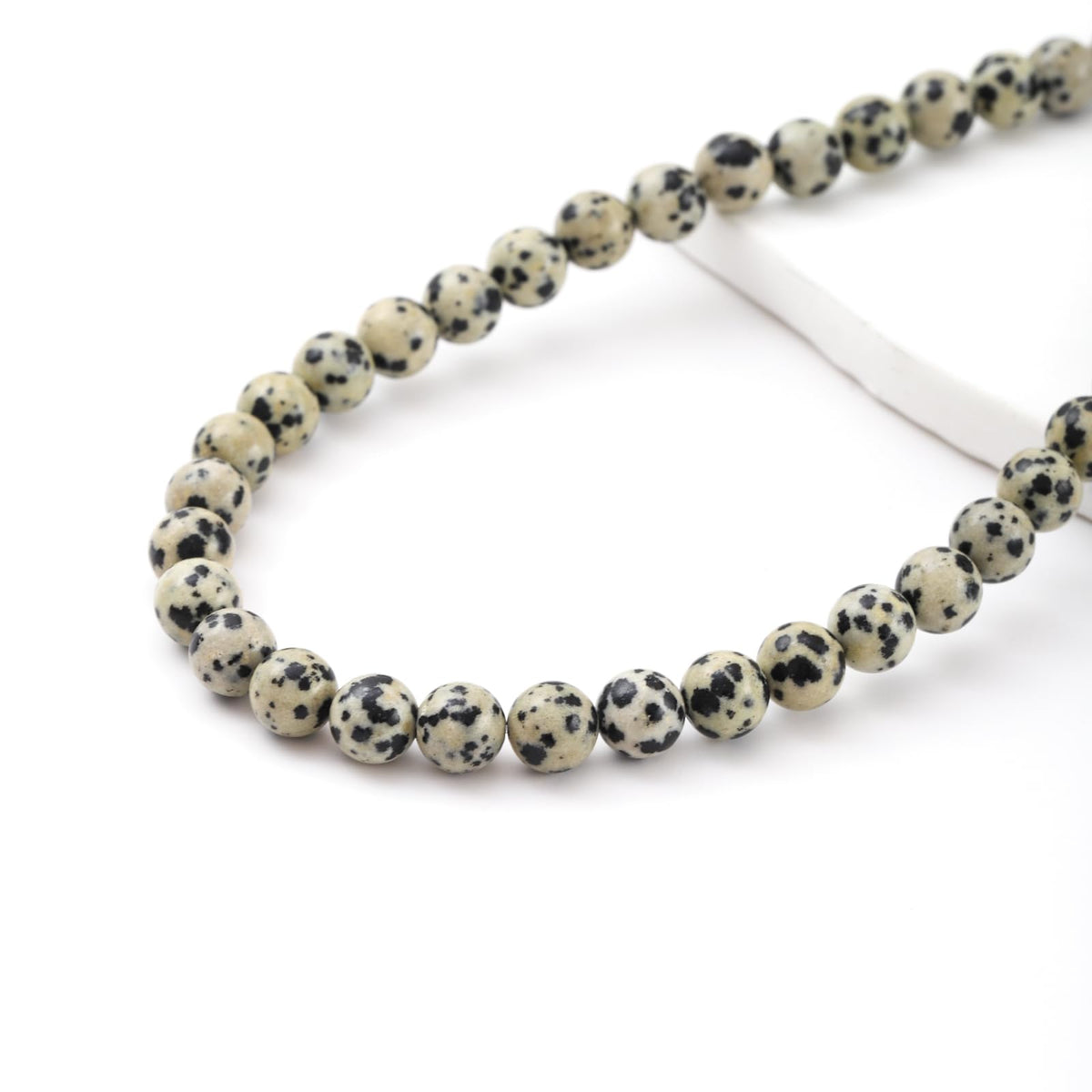 6mm 60pcs DIY Natural Dalmatian Stone Beads Round Healing Crystal Gemstone Loose Beads for Jewelry Making Handmade Bracelet Necklace