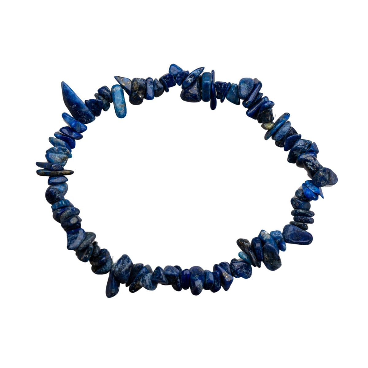 Lapis Lazuli Natural Gemstone Bracelets, Chakra Crystal Healing Chip Stretch Bracelets, Gemstone Polished Irregular Crystals, Crystal Irregular Chips Beads Stretch Bracelets (Lapis Lazuli)