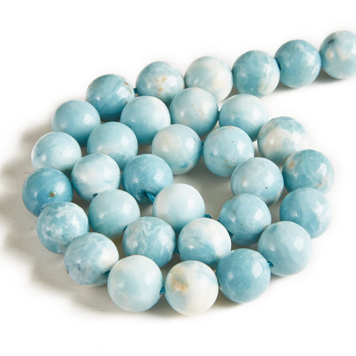 60pcs 6mm Larimar Beads Natural Gemstone Beads Round Loose Beads for Jewelry Making