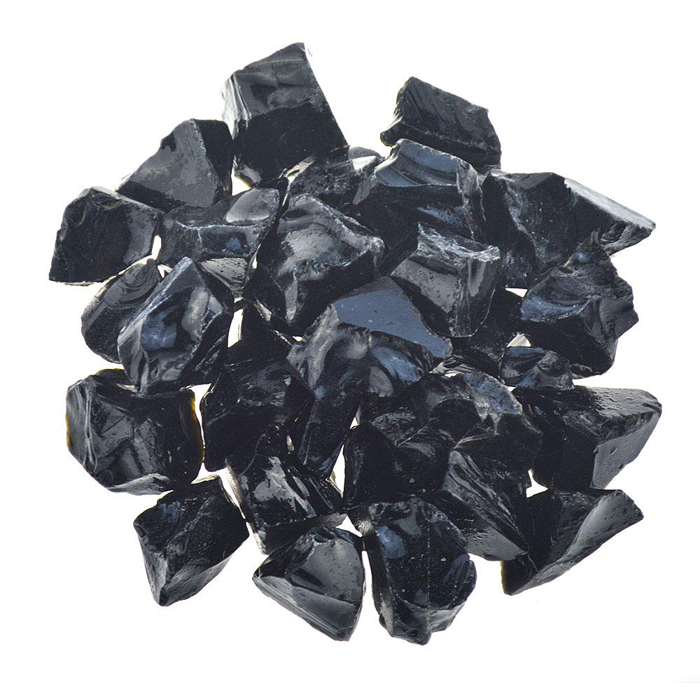UU UNIHOM 1lb Bulk Raw Black Obsidian Stones, Large 1" Natural Rough Stones for Tumbling, Cabbing, Fountain Rocks, Decoration, Polishing, Wire Wrapping, Wicca and Reiki