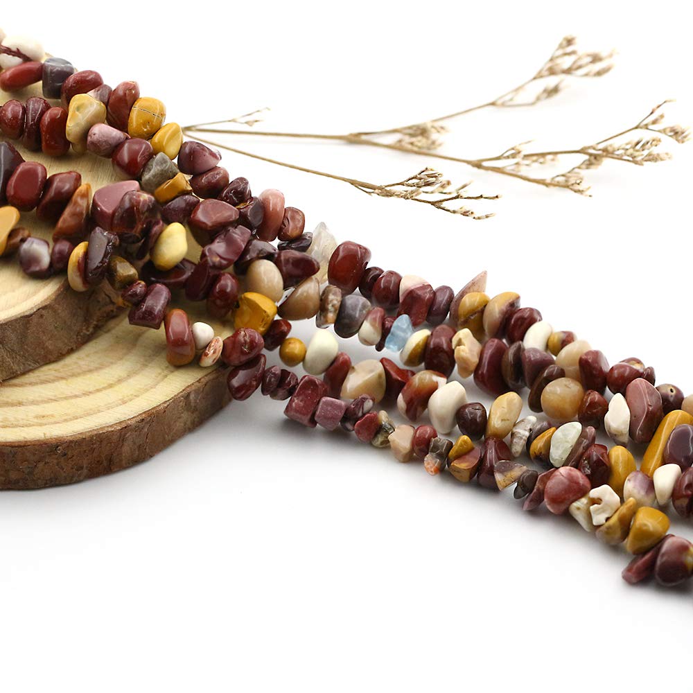 31 inches Chip Stone Loose Gemstones Beads Drilled Strand for Jewelry Making (Mookaite Jasper)