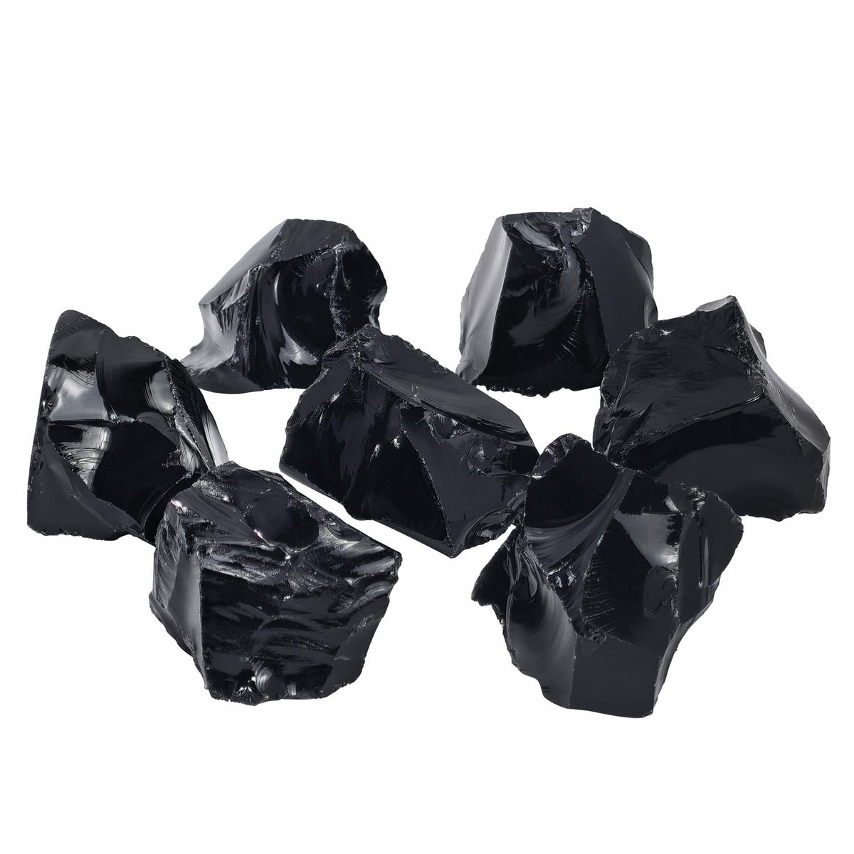 Nvzi Raw Black Obsidian Stone Bulk, Real Gemstones and Crystals, Rocks and Minerals, Healing Crystals, Quartz Crystals and Healing Stones, Cuarzos Originales De Energia Y Piedras(1LB)