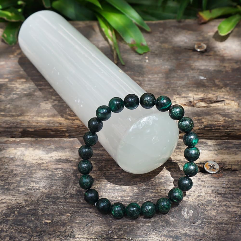 TaHLga 8MM Emerald Bracelet for Unisex | Fits for about 7.5" Wrist | Birthstone of May | Heart Chakra Green Crysta| Spritual Healing Gift for Friends and Familys on any Festival