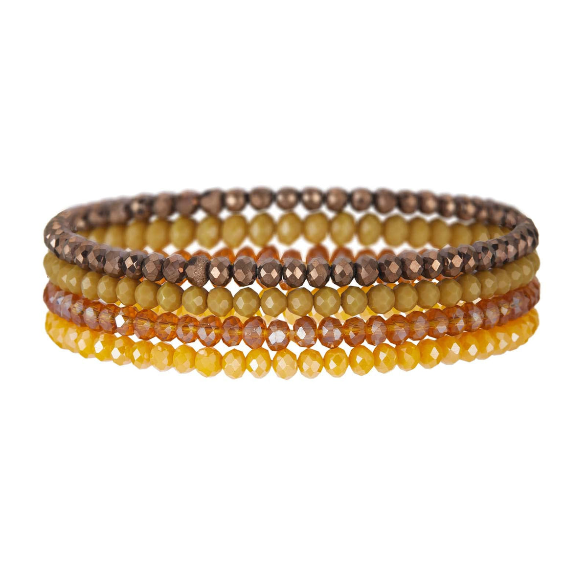Noessla Beaded Boho Stretch Bracelet Colorful Stackable Crystal Beads Bracelets Trendy Costume Jewelry Mothers Day Gifts for Women(Yellow)