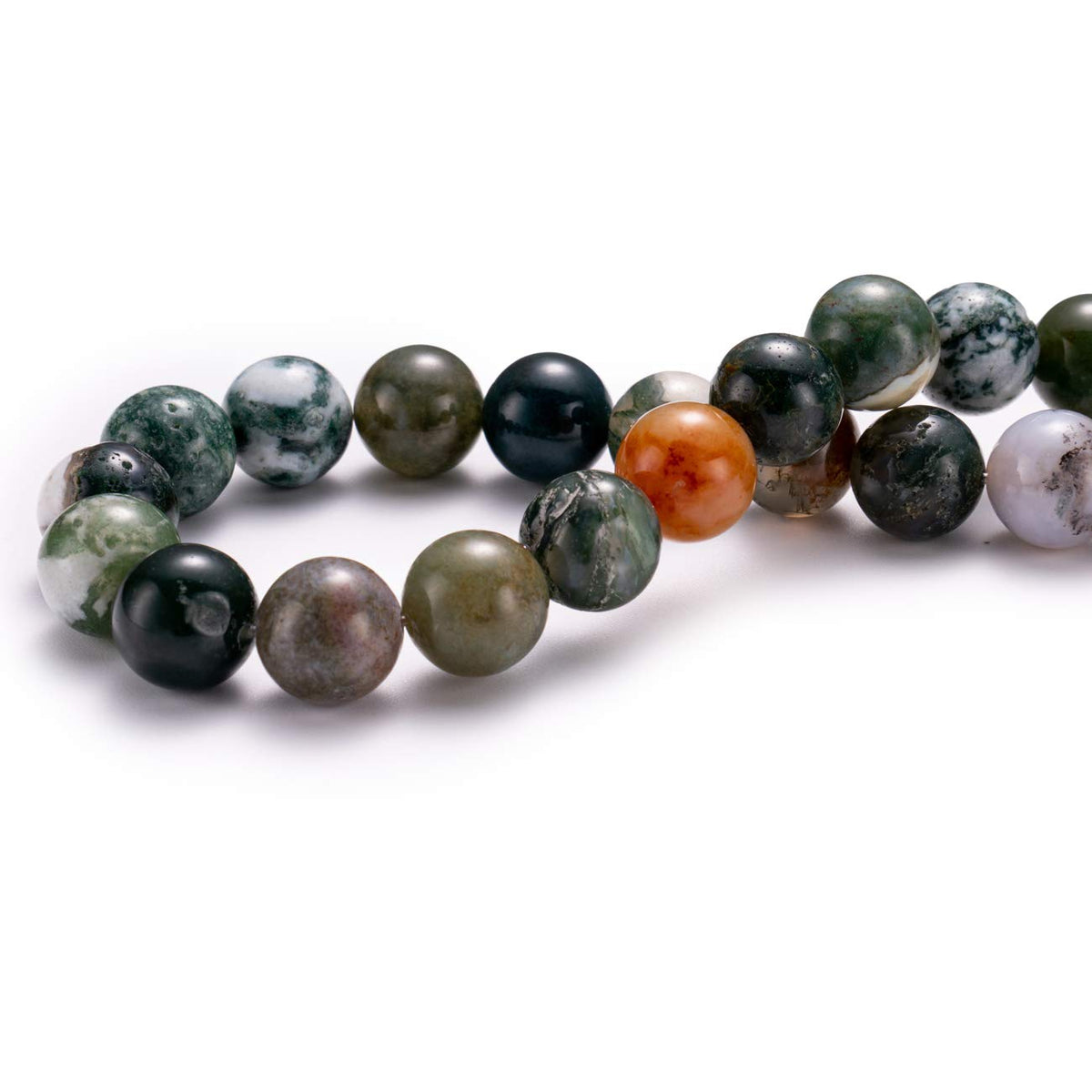 BEADIA Natural India Agate Stone Round Loose Semi Gemstone Beads for Jewelry Making 10MM 38PCS