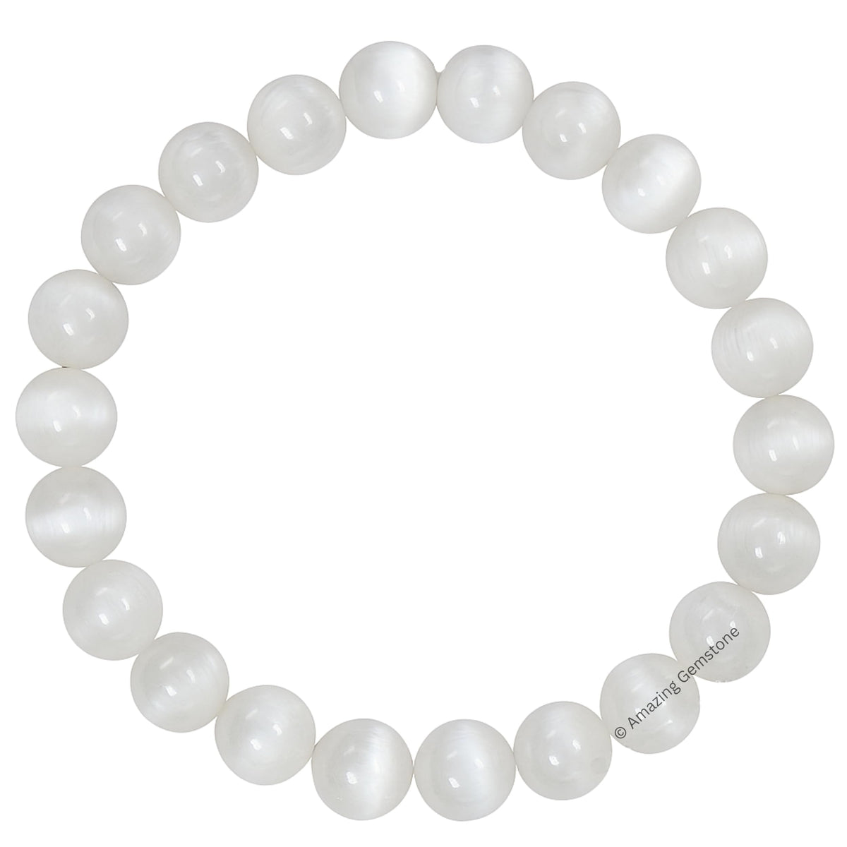 Amazing Gemstone Crystal Bracelet for Women Men's Gifts - Protection Healing Crystal Bracelet - 8mm Gemstone Beaded Stretchable Bracelet Pulseras Para Hombres Mujer Stocking Stuffers Mothers Day Gift (Selenite)