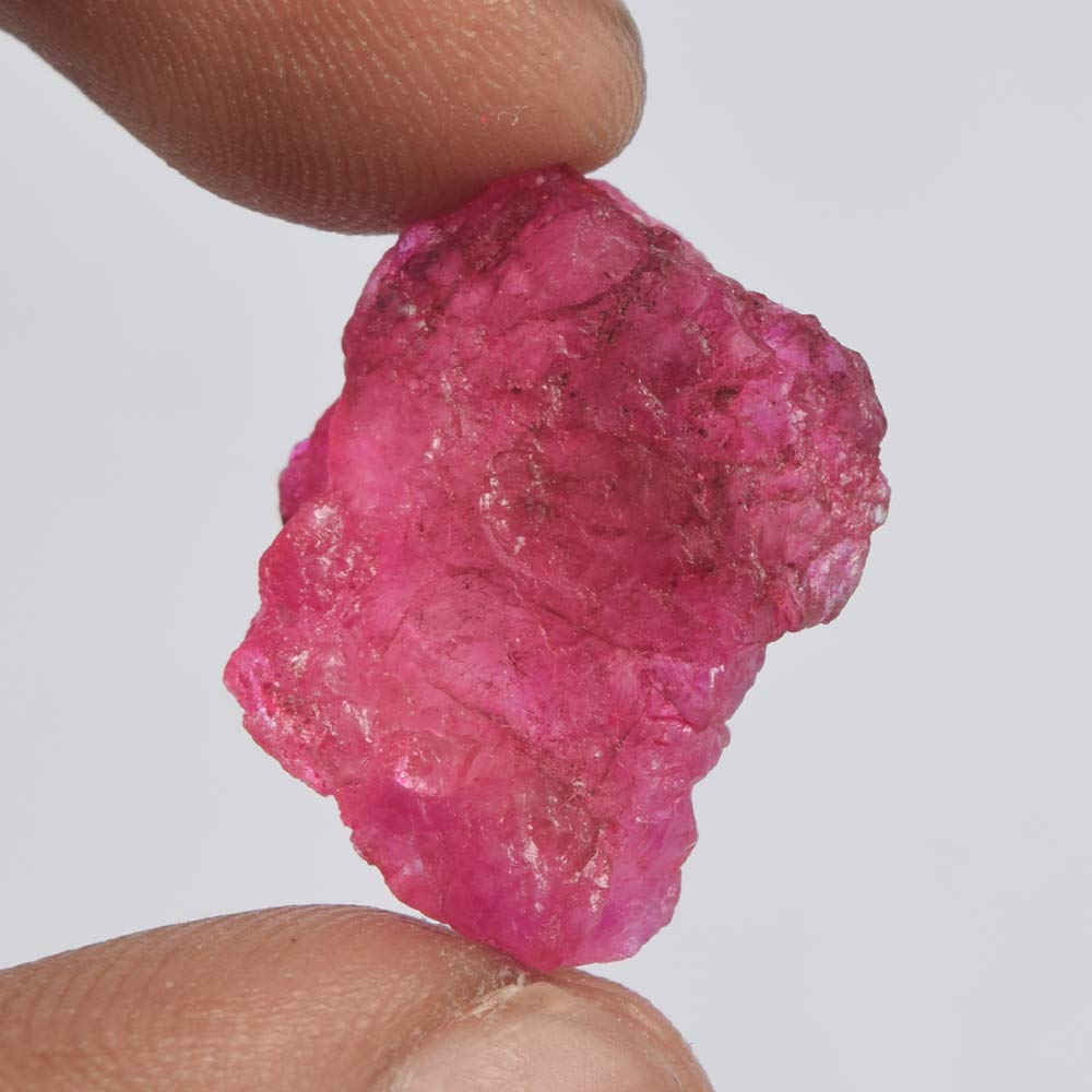 GEMHUB Natural Ruby 14.50 Ct Certified Raw Loose Stone Red Gemstone Jewelry Collector Quality