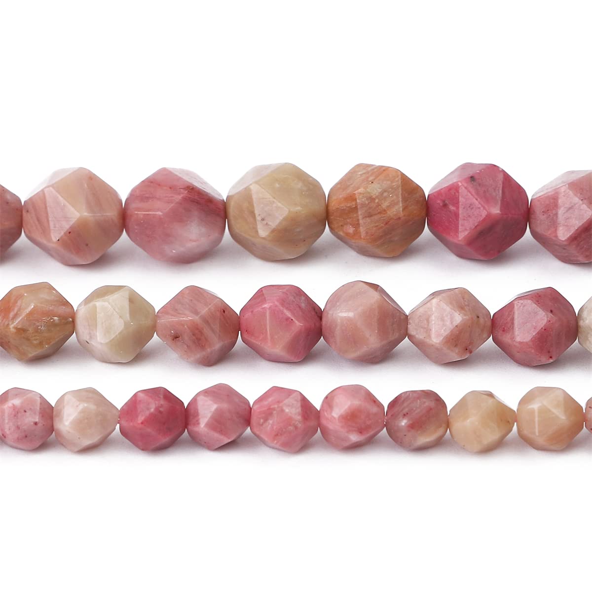 BEADIA Faceted Natural Red Wood Marble Stone Round Beads 8mm 36cm/Strand for Jewelry Making