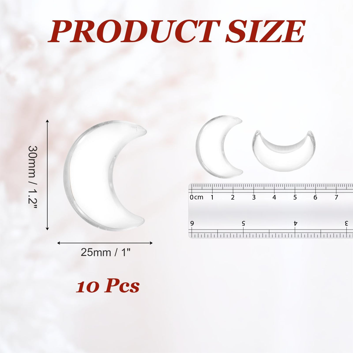 MECCANIXITY 10 Pcs Moon Crystal Worry Stone, 1.2 Inch Length Natural Fusion Quartz Moon Gemstone Bulk, Carved Pocket Stones for Meditation Balancing Pendant Decor
