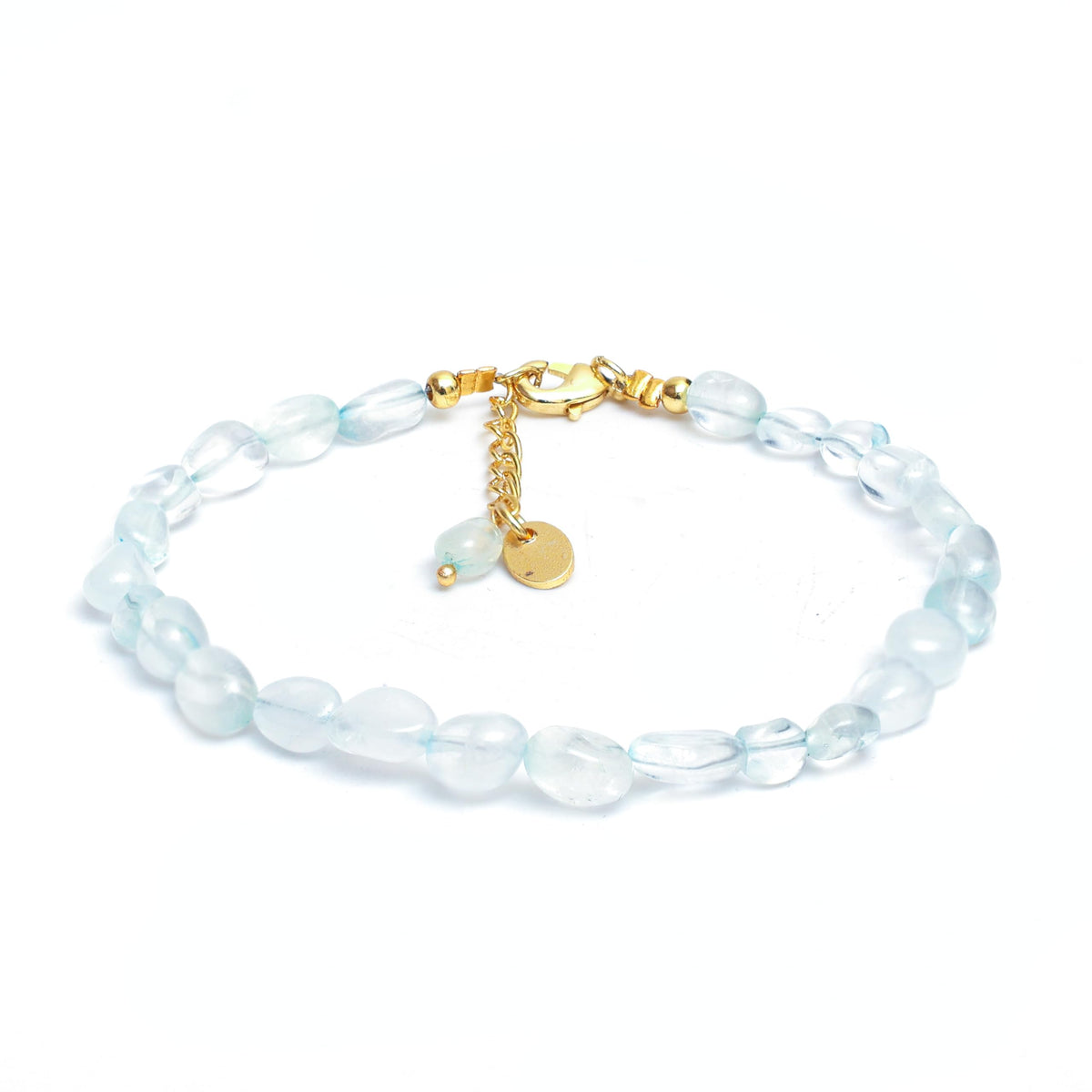 Gempires Blue Aquamarine Stone Bracelets March Birthstone Handmade Jewelry Hypoallergenic 8 Inch Statement Bracelets For Women