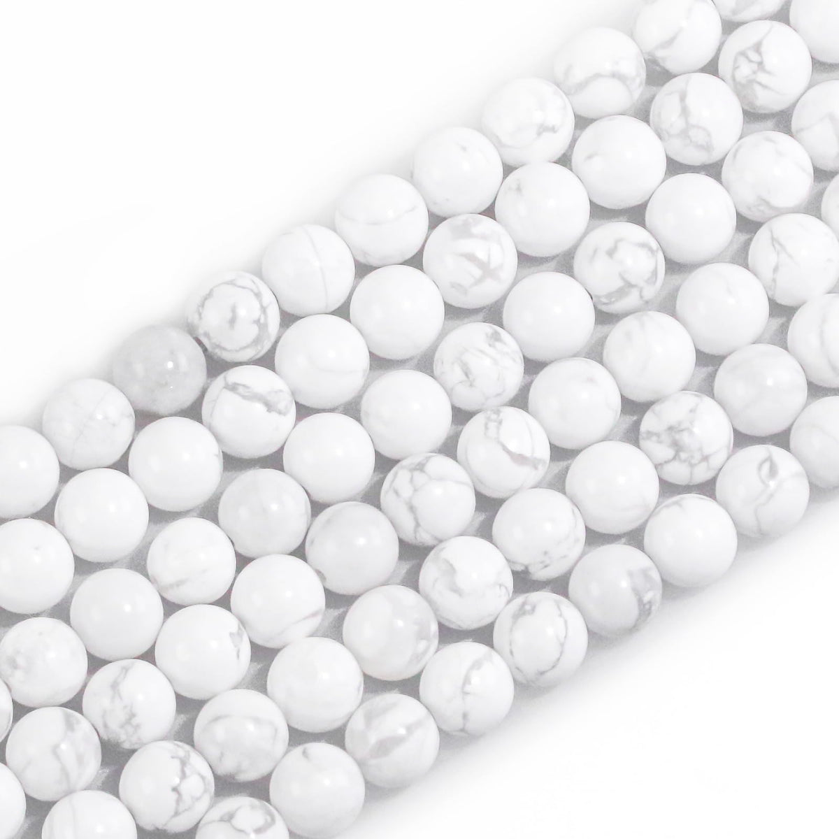 4mm Natural Gemstone Round Small Beads for Jewelry Making White Howlite Crystal Beads for Bracelets Neacklaces Earrings Craft Making Supplies (15"/Strand)