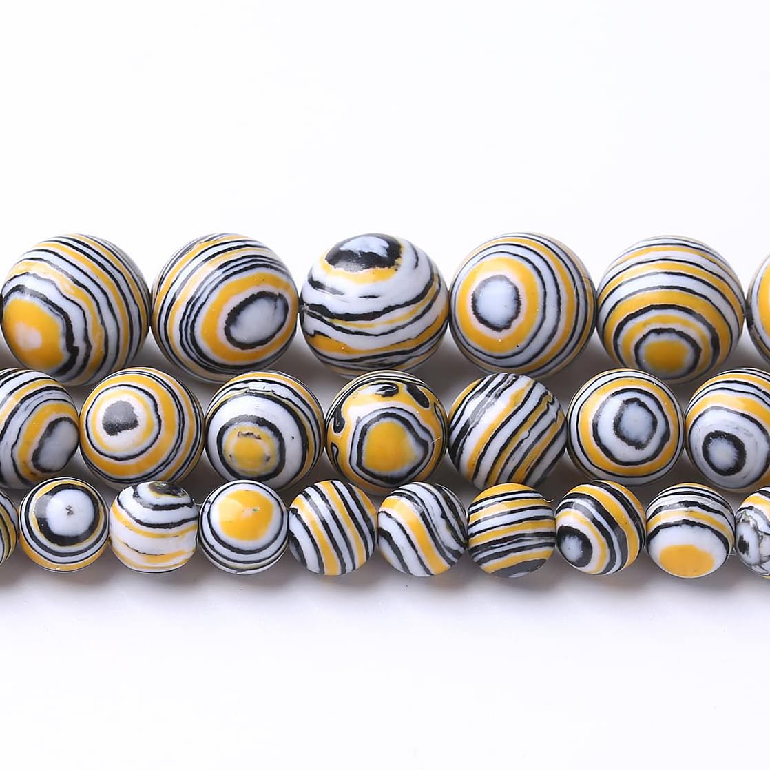 48PCS 8MM Yellow Malachite Beads Stone Beads Energy Healing Beads for DIY Jewelry Bracelet Necklace Making for Jewelry Making 15Inch