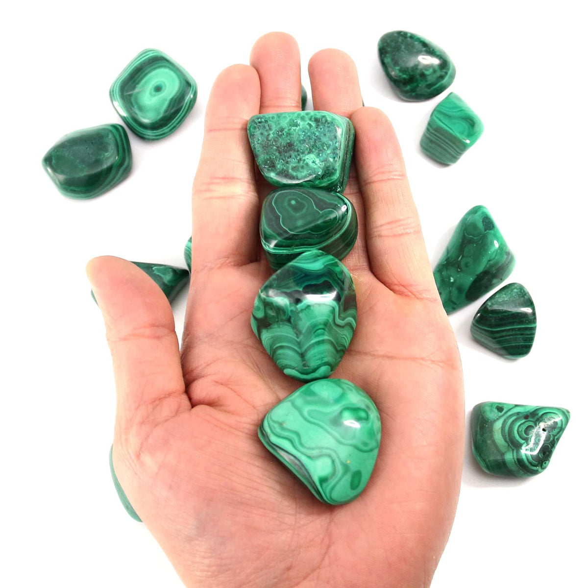 Nvzi Malachite Crystal, Malachite Stone, Crystals for Witchcraft, Crystals and Healing Stones, Chakra Stones(25-45mm)