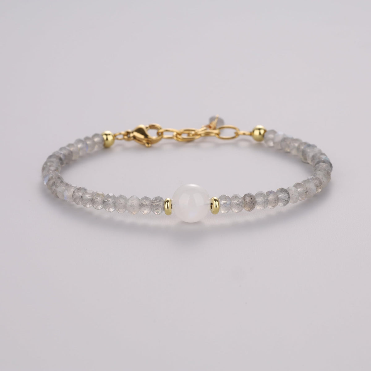 COAI Labradorite Bracelet Moonstone Bracelet Stone Beaded Bracelet for Women