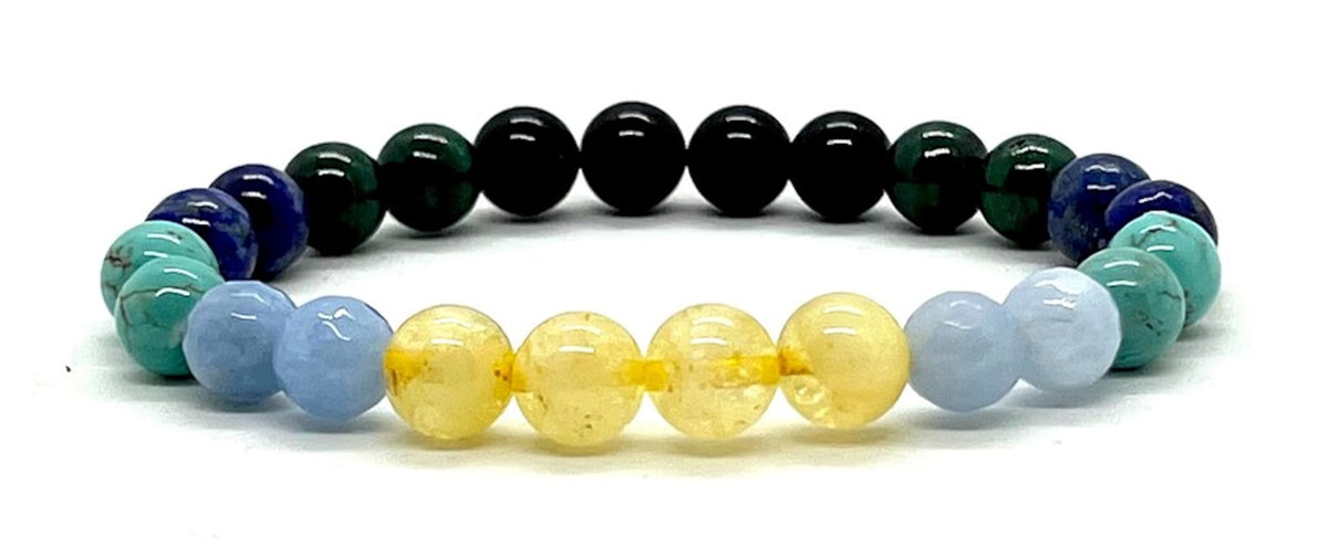 AWAKEN YOUR KUNDALINI Scorpio Birthstone Bracelet – 8mm Multi-Chakra Stretch Beads
