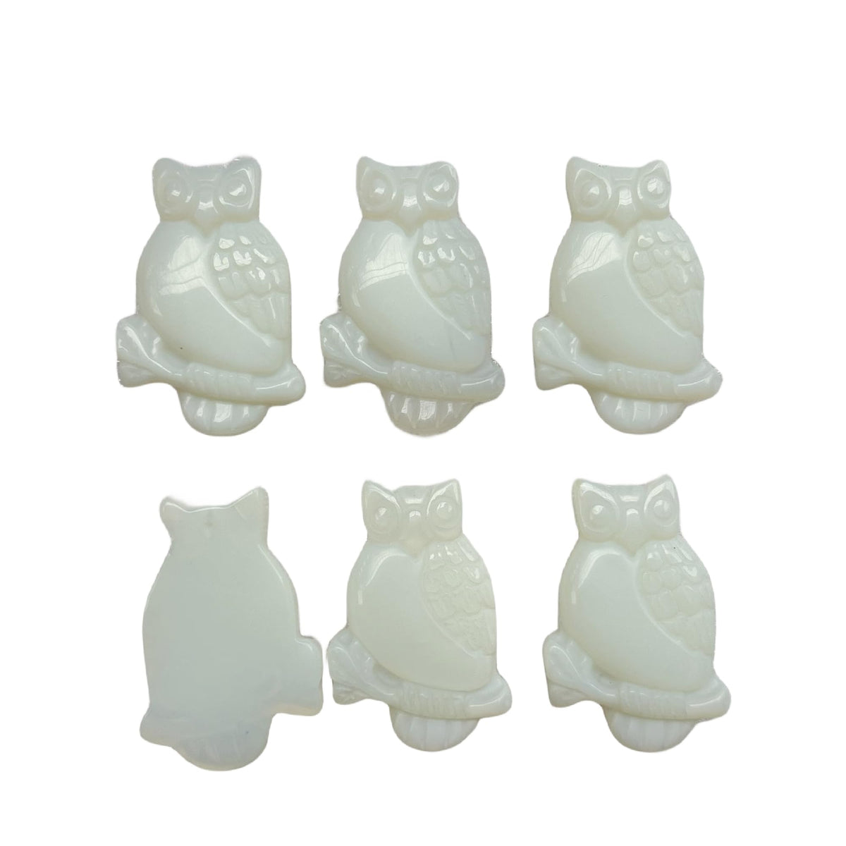 Bacatgem Synthetic Opalite Owl Figurines Crystals and Healing Stones,Haped DIY Pendant