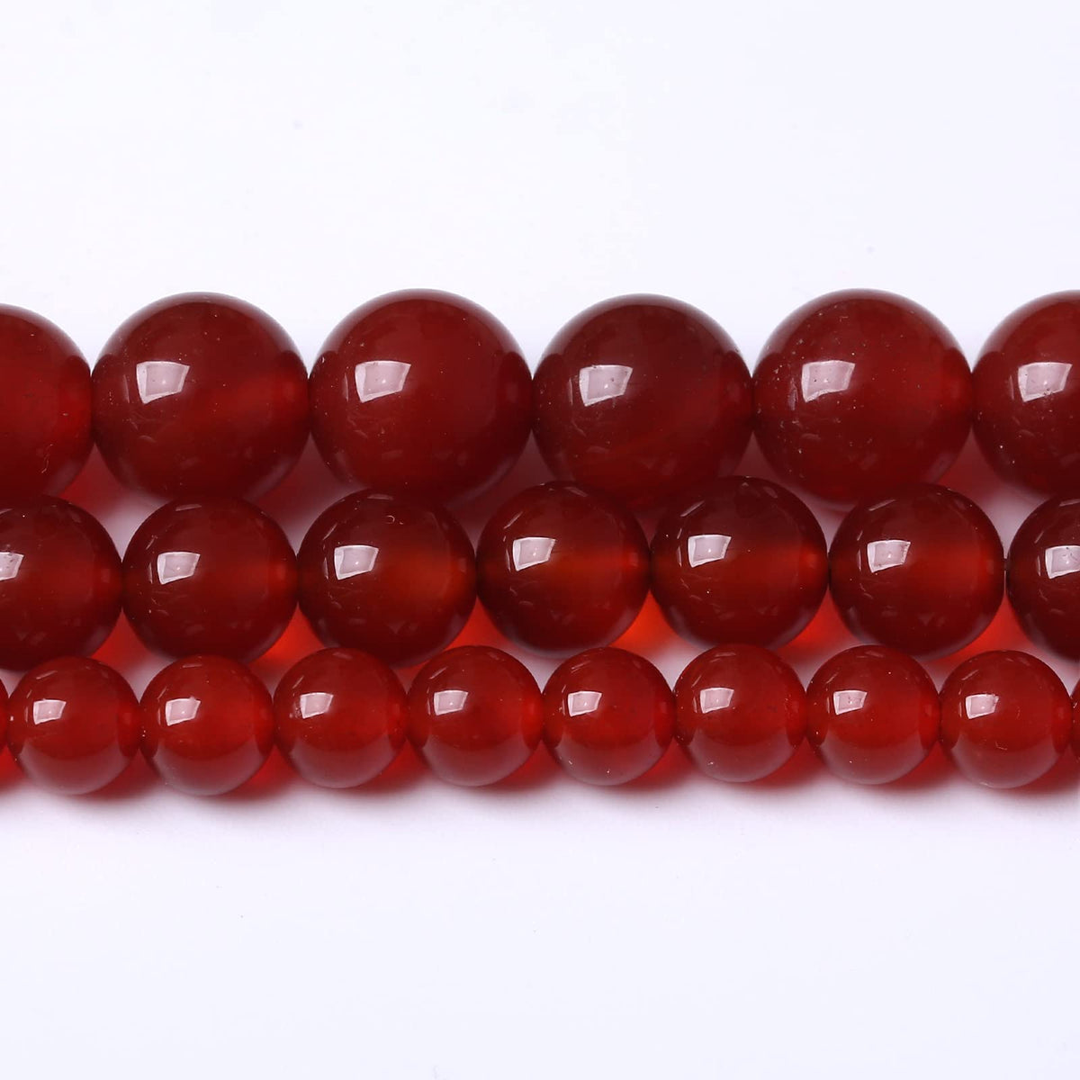 36PCS 10MM Beads Natural Red Agate Round Loose Semi-Precious Gemstone Round Loose Beads for Jewelry Making 15Inch