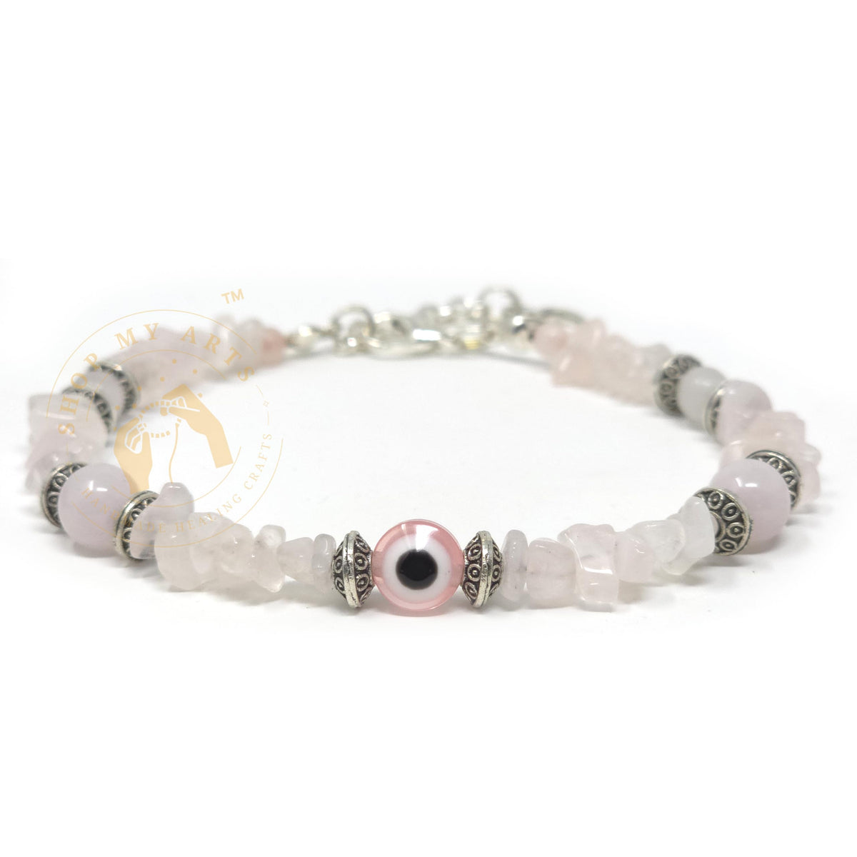 Shop My Arts Rose Quartz Bracelet for Women - Birthday Gifts for Women Mom with Authentic Crystals and Healing Stones