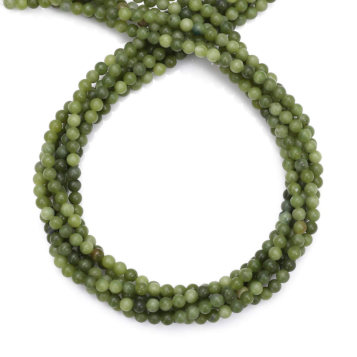 BEADIA Taiwan Green Jade Natural Stone Round Loose Semi Gemstone Beads for Jewelry Making 4MM 38cm/Strand