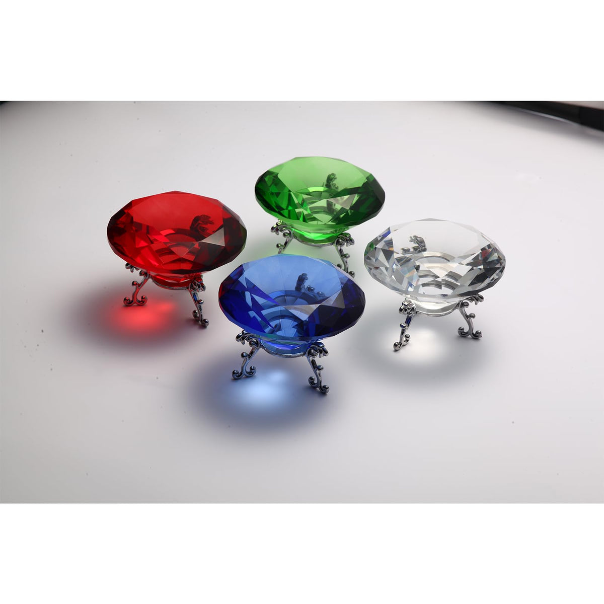 Hiziwimi 60mm Large Crystal Diamond Paperweight with Stand Jewels Wedding Decorations Centerpieces Home Decor (2.36 in, Blue)