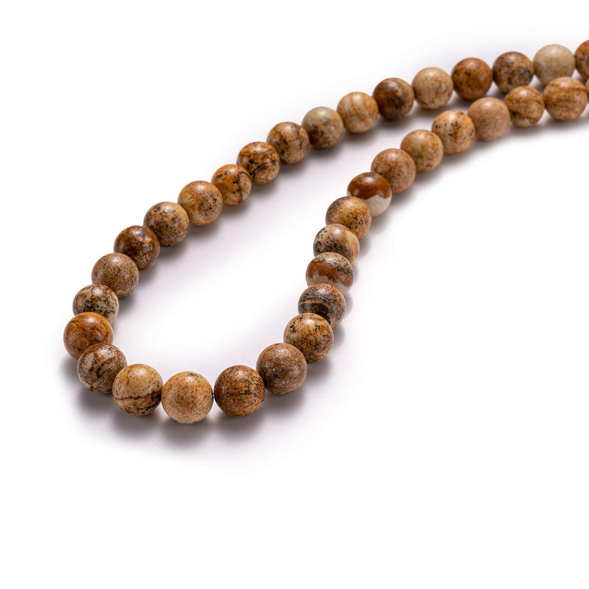 BEADIA Natural Brown Picture Jasper Stone Round Loose Semi Gemstone Beads for Jewelry Making 10MM 38PCS