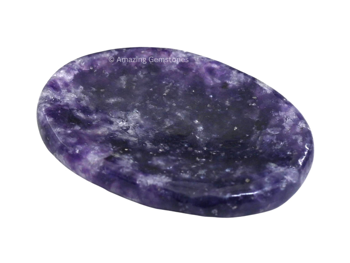 Amazing Gemstone Lepidolite Worry Stone Crystals and Healing Stones - Worry Stones for Stress Relief Gifts - Piedra Crystal Fidget for Meditation, Calming, Relaxation -