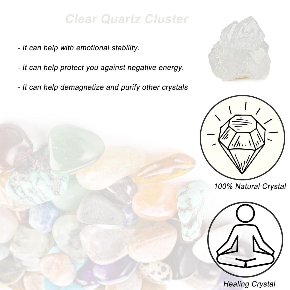 Erliway 1 Pcs Natural Clear Quartz Crystal Cluster, Clear Pineapple Quartz Cluster Healing Crystal, Raw April Birthstone Crystals for Birthday Gift Reiki Healing and Home Decoration (0.11-0.15 lb)